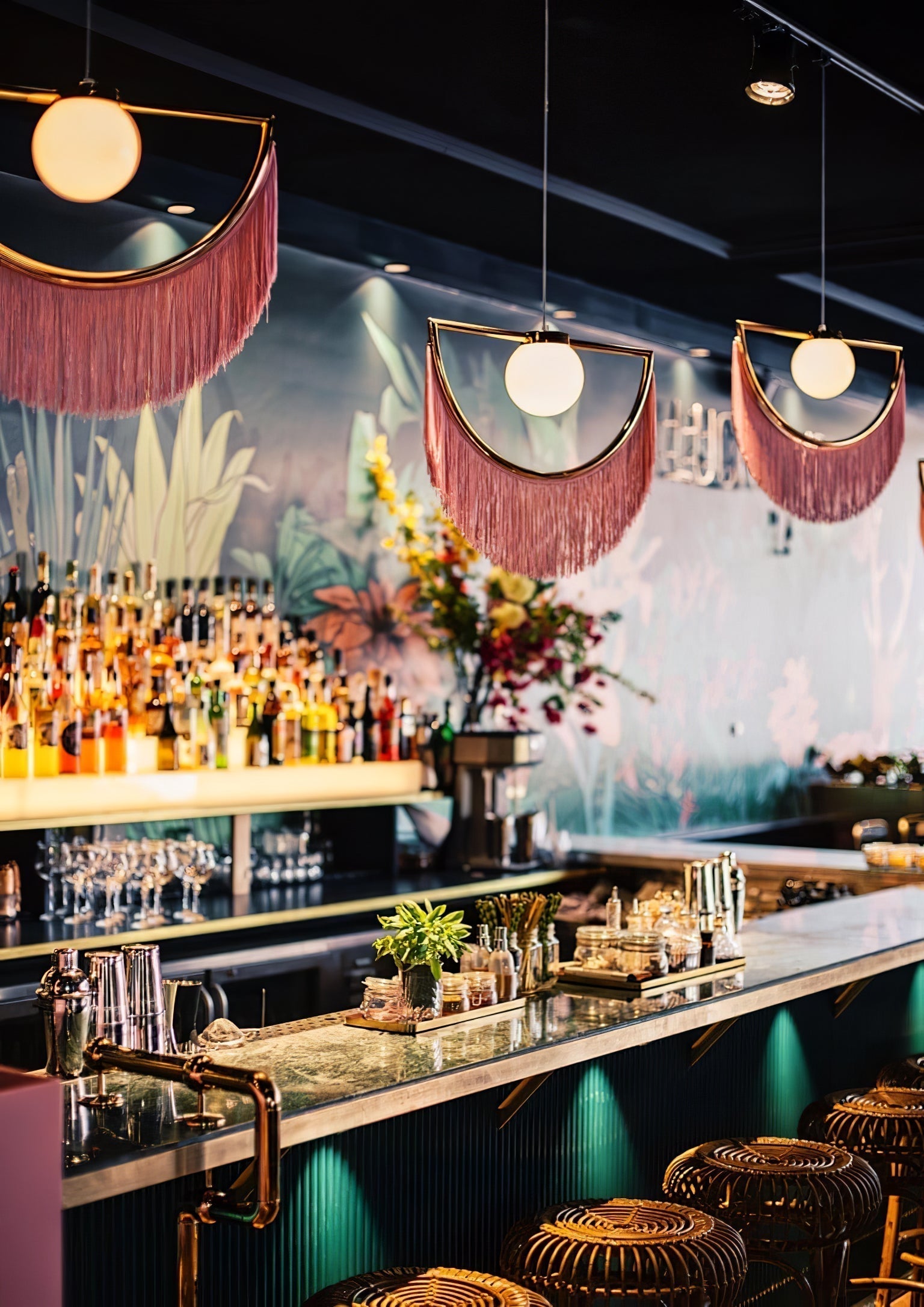 Solara Lampe suspendue en tissu à franges style globe rétro bohème - Neutralighting