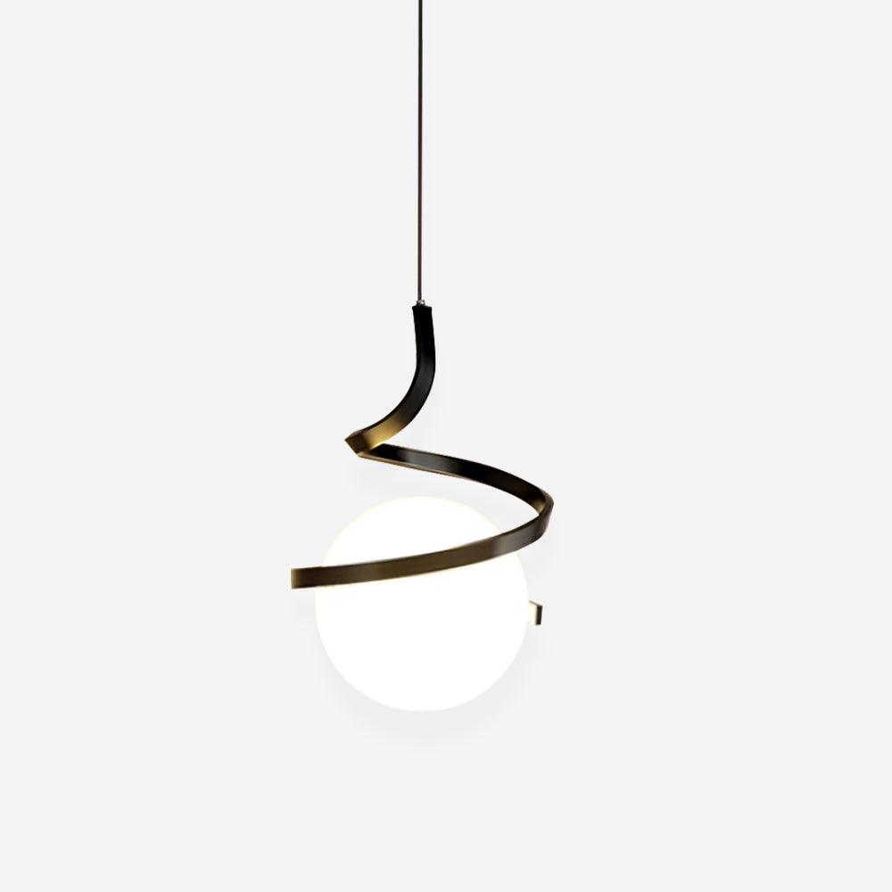 Lampe Suspendue en Fil de Fer et Spirale en Verre - Neutralighting