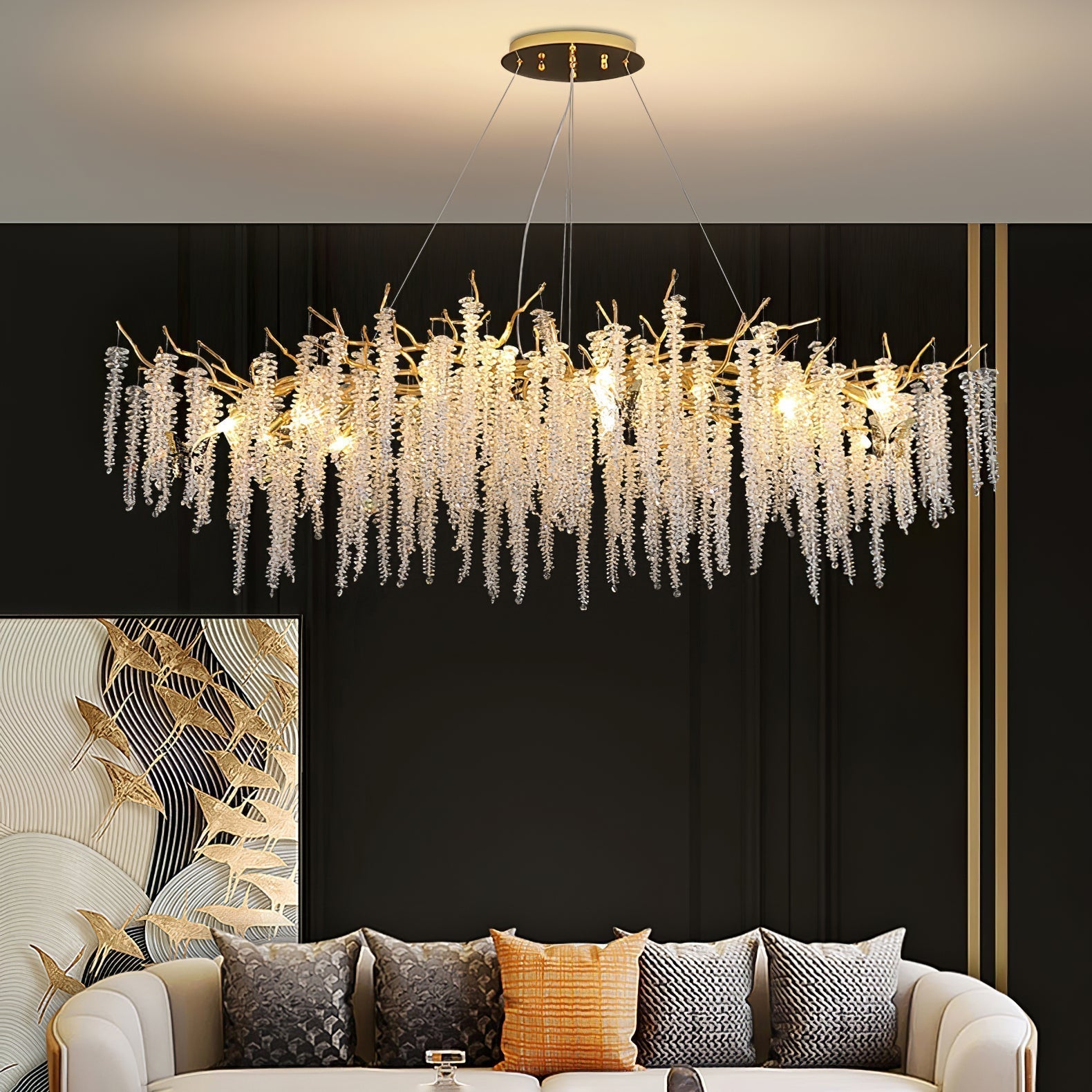 Solara Chandelier Fleur de Glycine en Cristal - Neutralighting