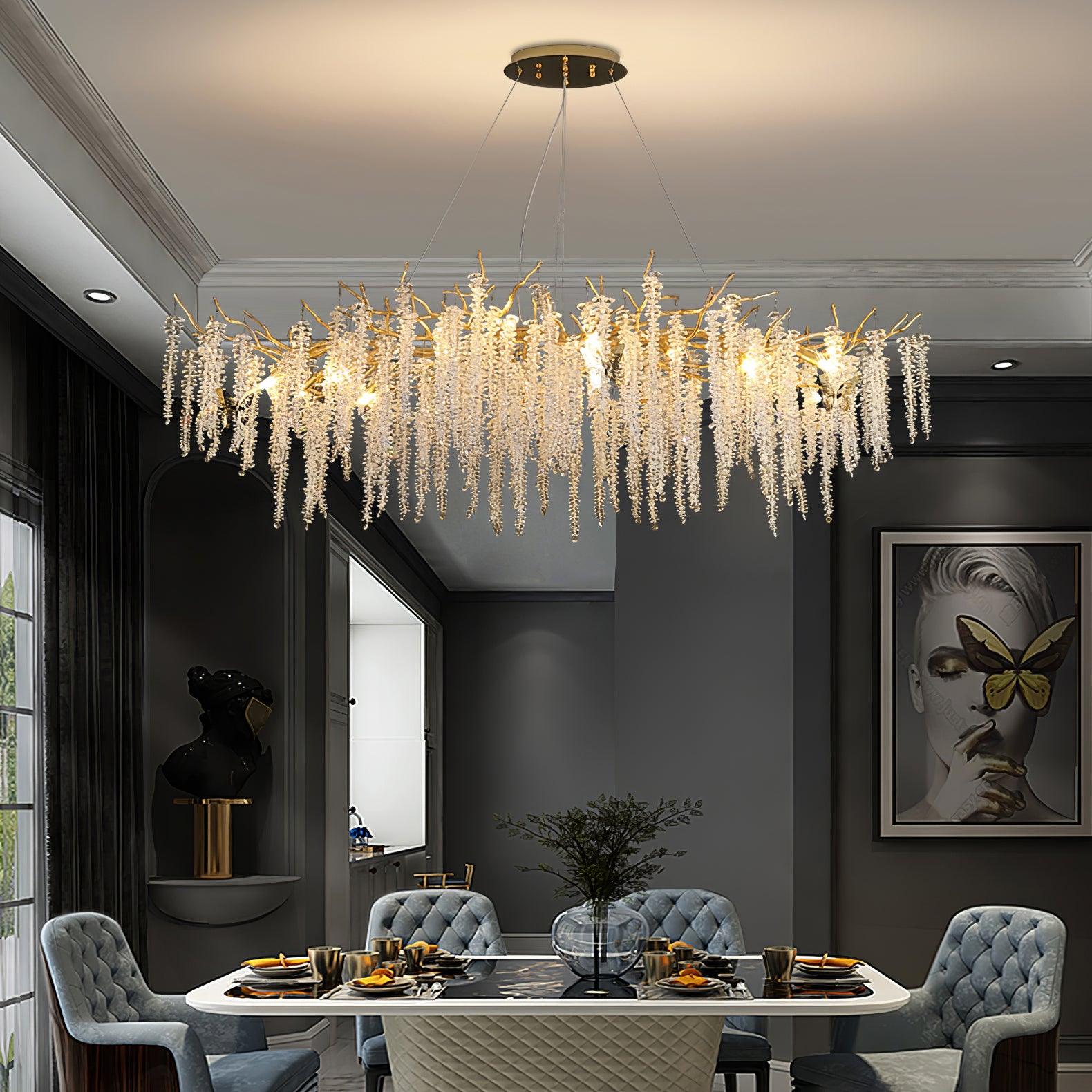 Solara Chandelier Fleur de Glycine en Cristal - Neutralighting