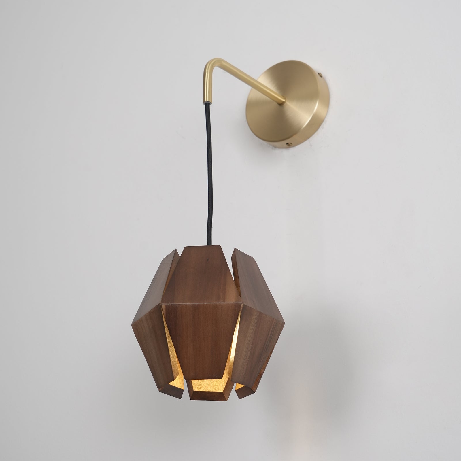 Wall Lamp Geometric Wood Shade Warm Glow Nordic Minimalist Accent - Letslighting