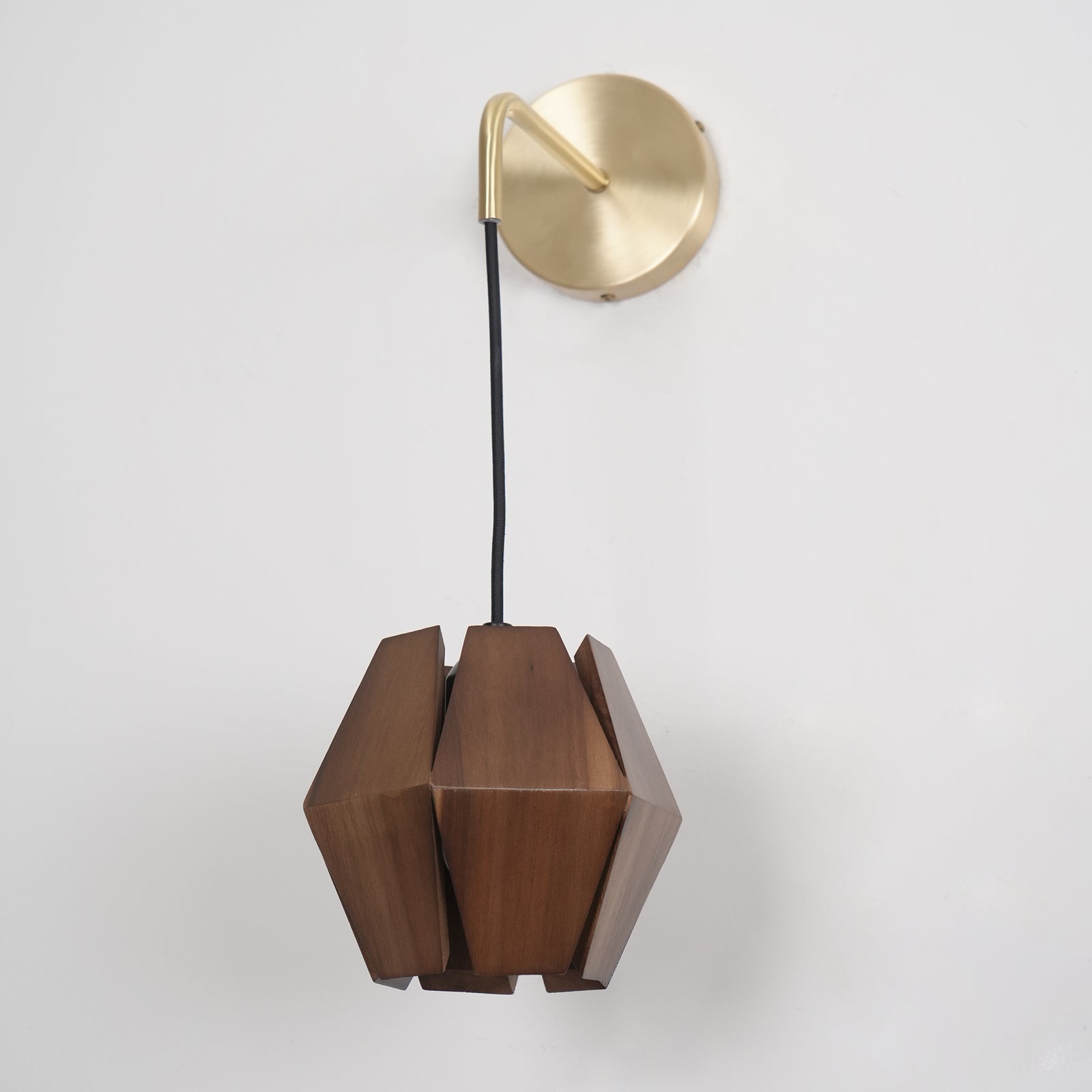 Wall Lamp Geometric Wood Shade Warm Glow Nordic Minimalist Accent - Letslighting