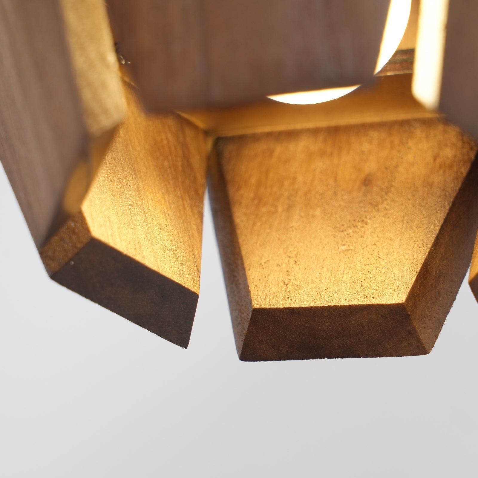 Wall Lamp Geometric Wood Shade Warm Glow Nordic Minimalist Accent - Letslighting