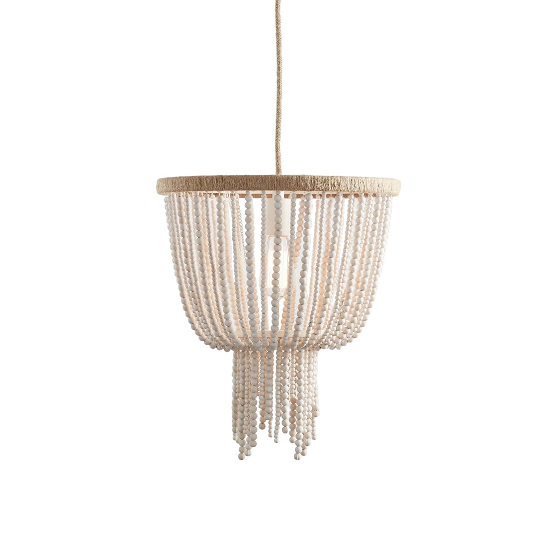 Himinuvyi Modern Beaded Wooden Rope Metal Chandelier - Lamp Copper