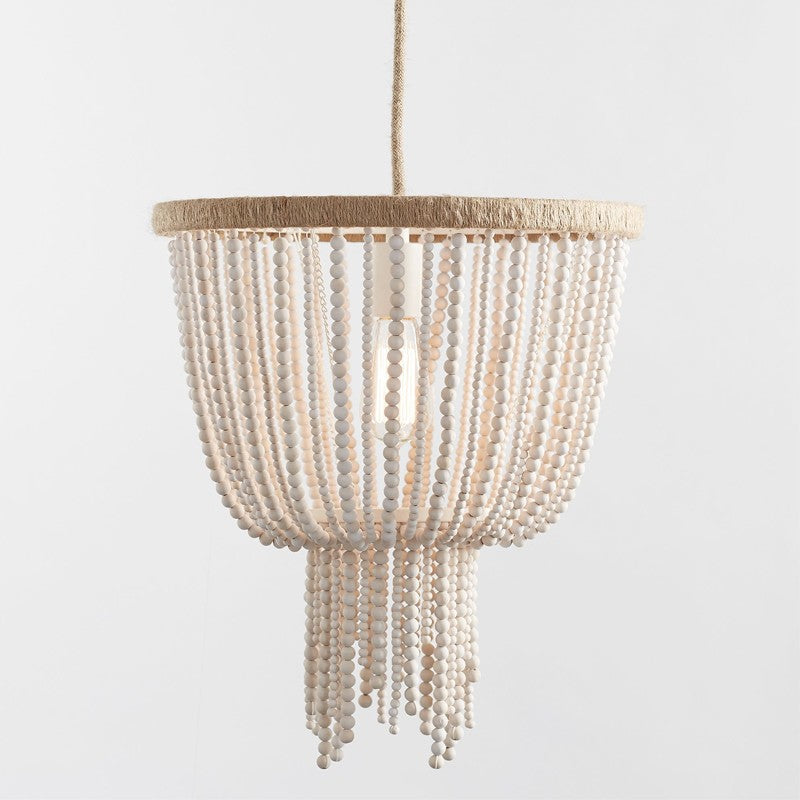 Himinuvyi Modern Beaded Wooden Rope Metal Chandelier - Lamp Copper