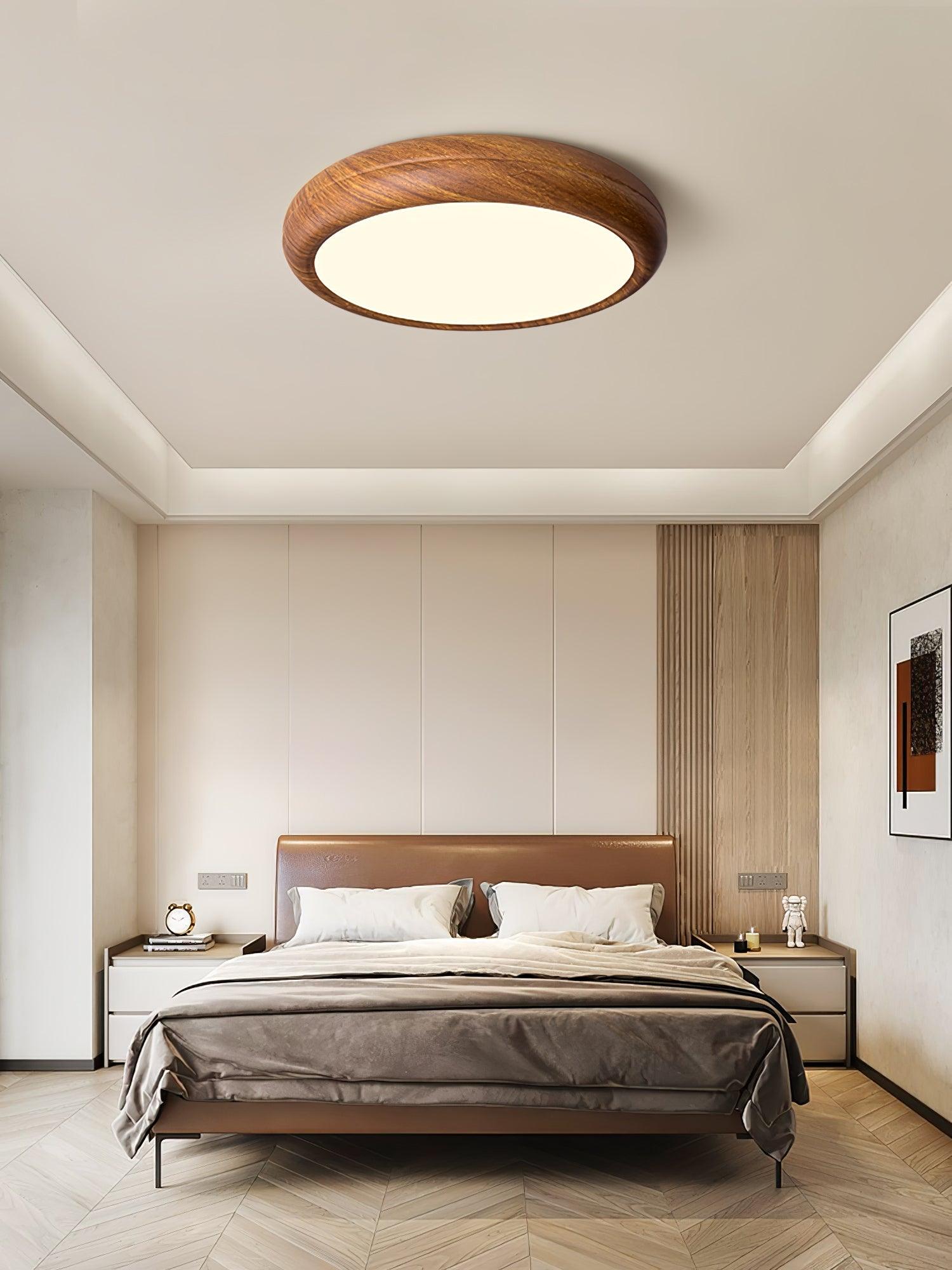 Orbis Wood Wood Grain Round Ceiling Light - Letslighting