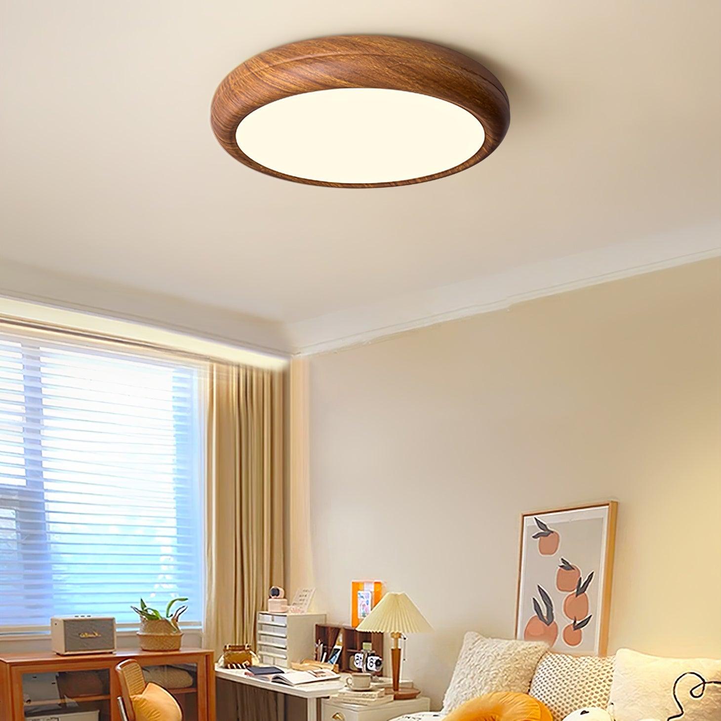 Grena Motif Bois  Plafonnier Led  Rond