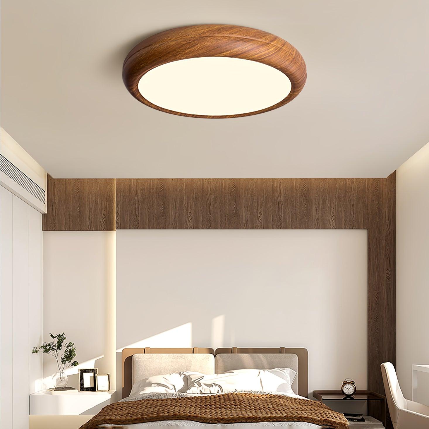 Grena Motif Bois  Plafonnier Led  Rond