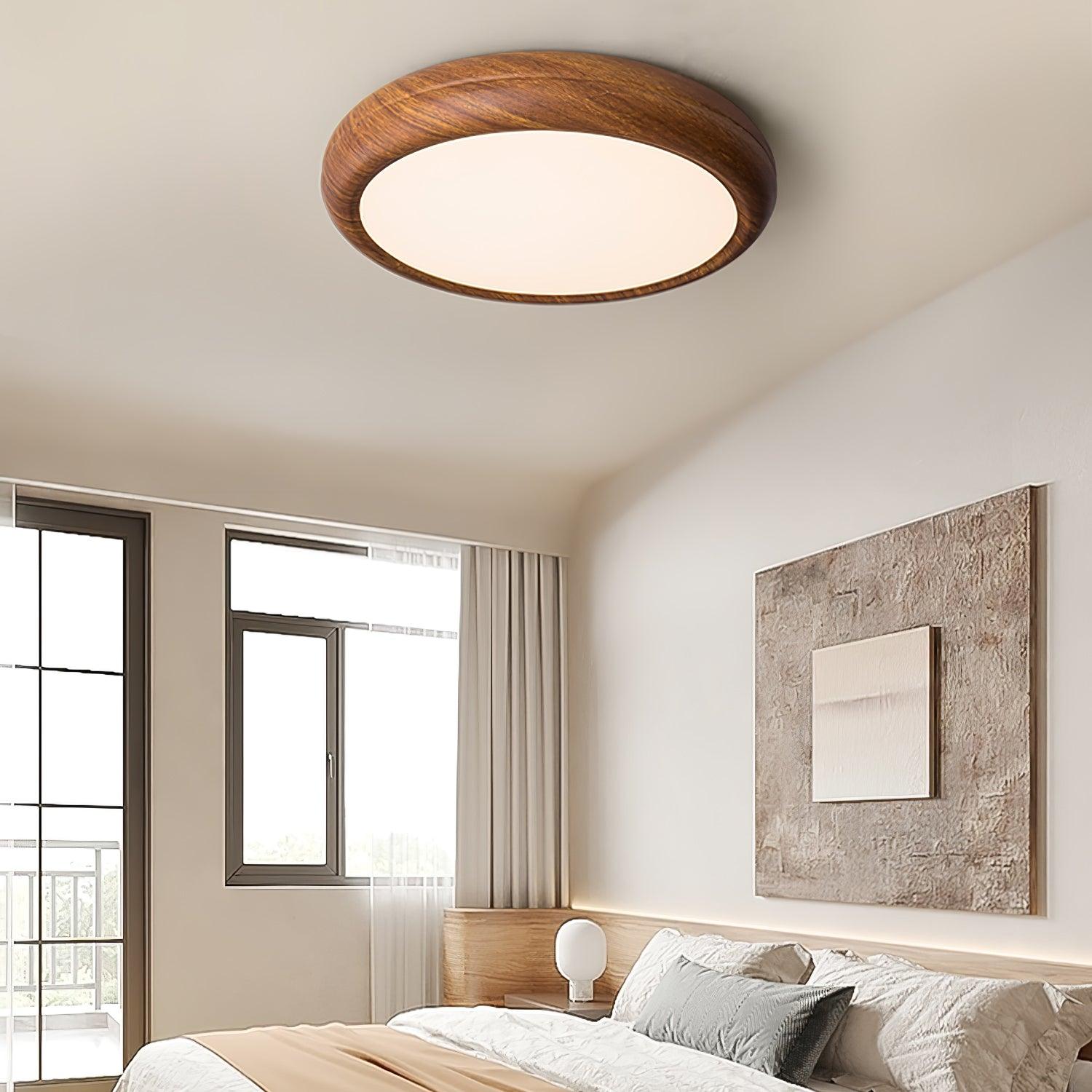 Grena Motif Bois  Plafonnier Led  Rond