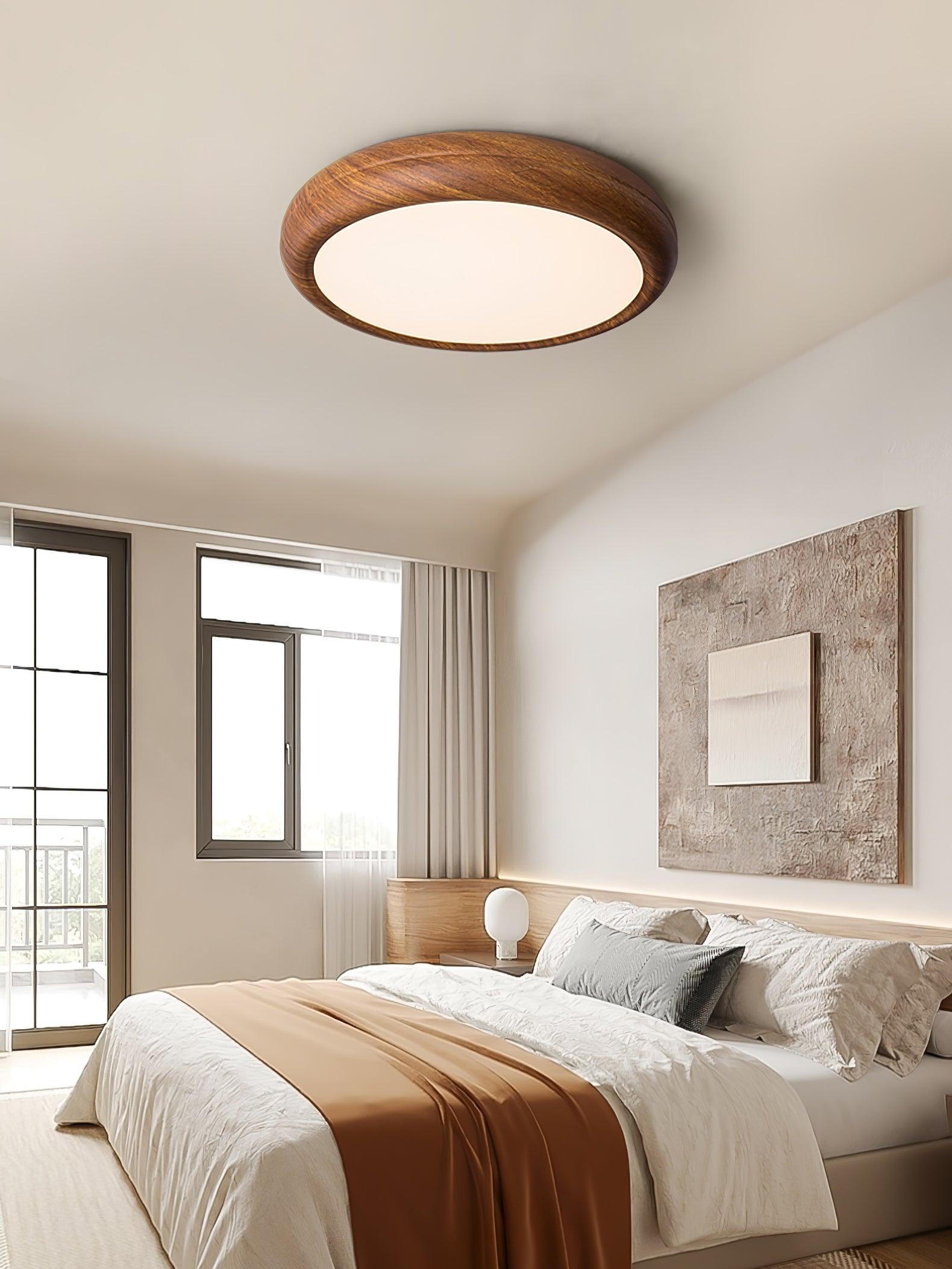Orbis Wood Wood Grain Round Ceiling Light - Letslighting