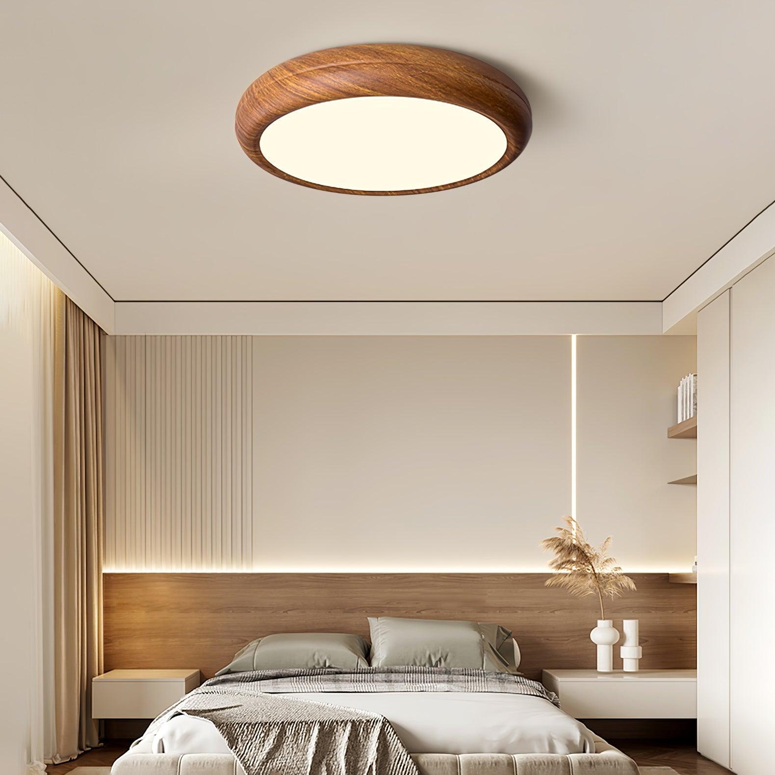 Grena Motif Bois  Plafonnier Led  Rond