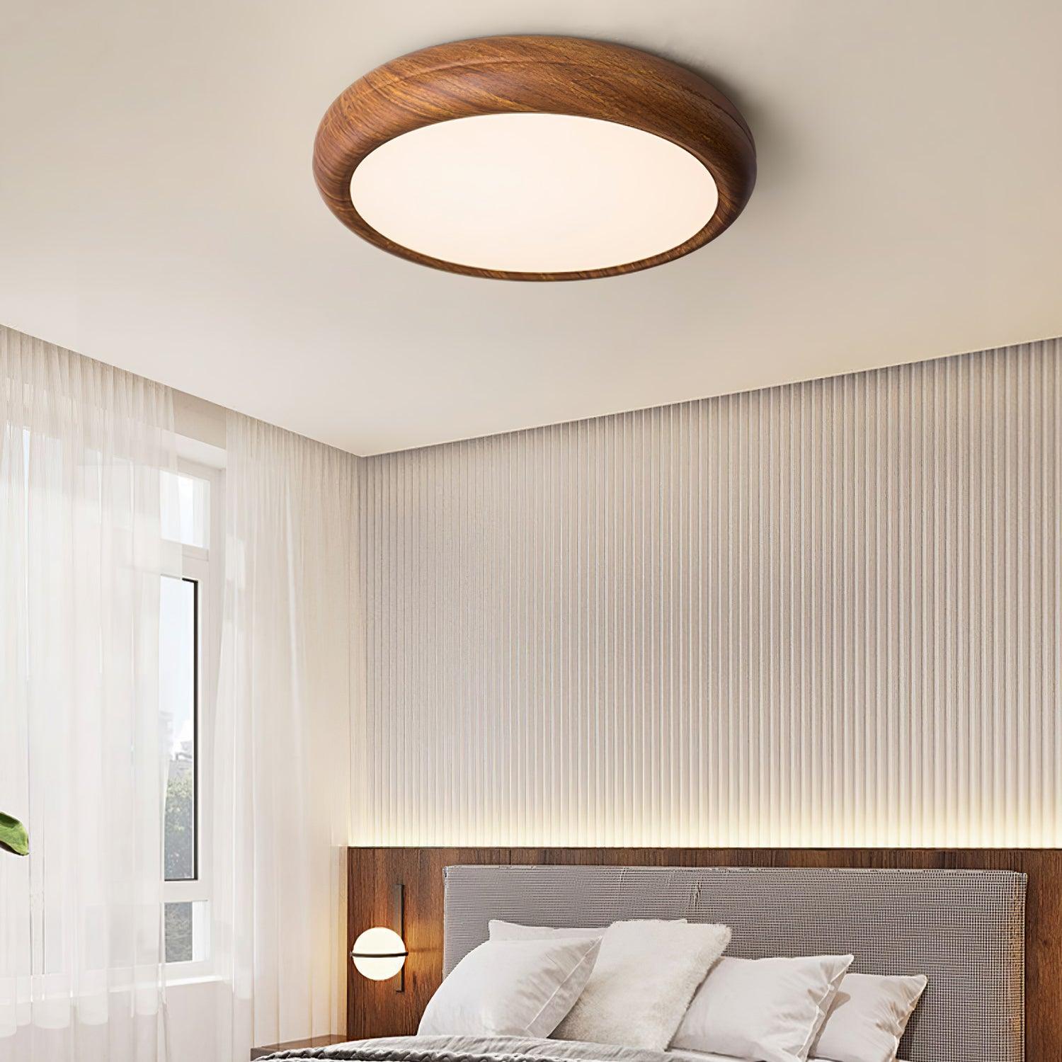 Grena Motif Bois  Plafonnier Led  Rond