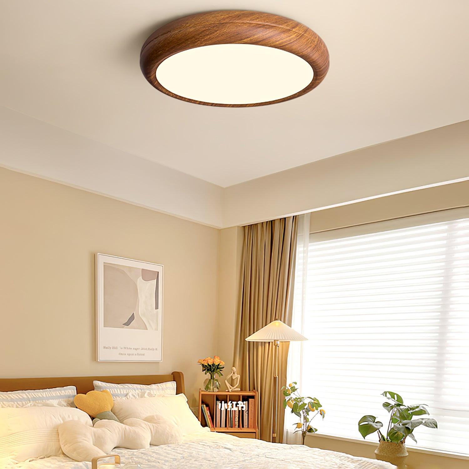 Grena Motif Bois  Plafonnier Led  Rond