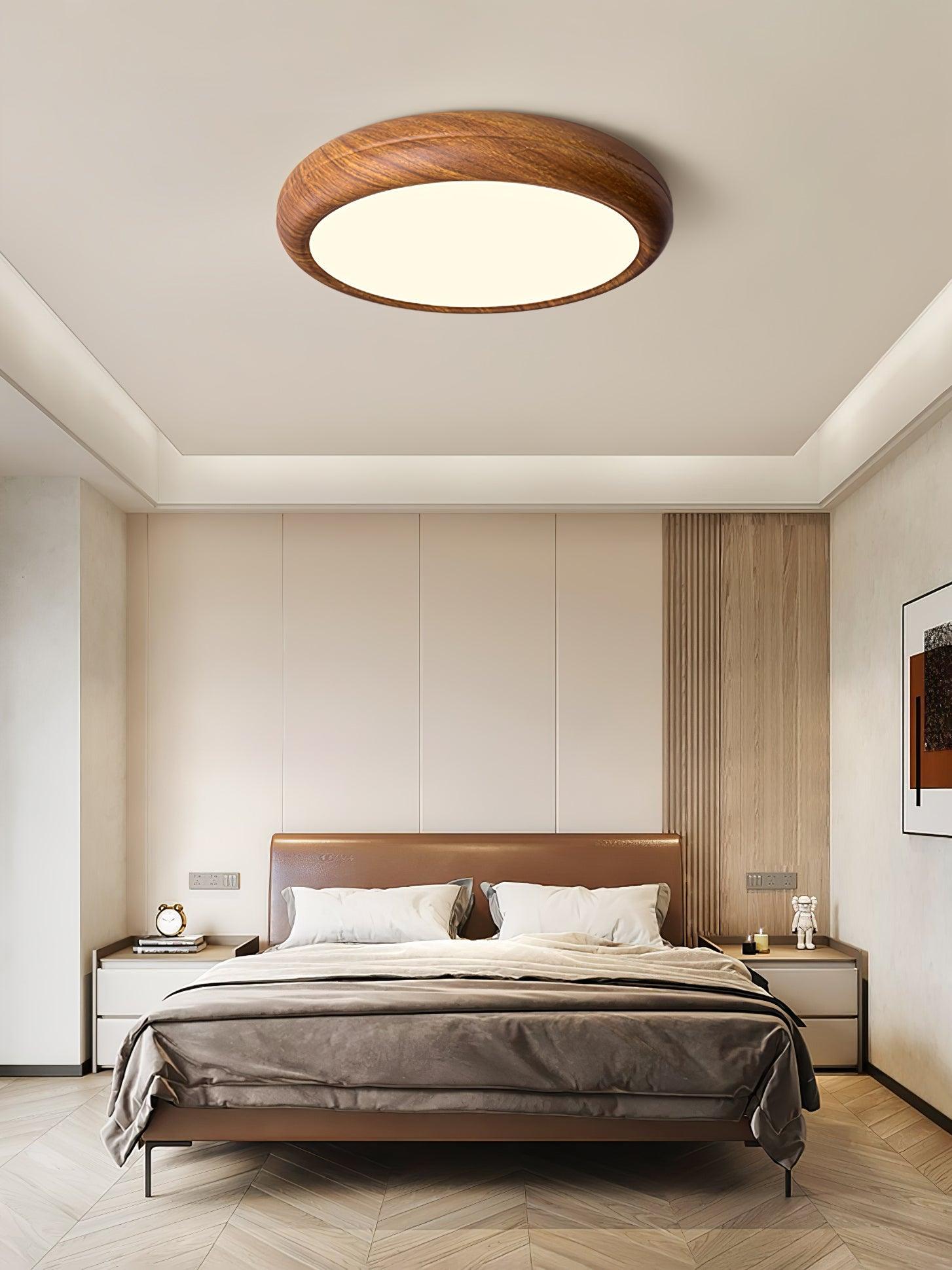 Orbis Wood Wood Grain Round Ceiling Light - Letslighting