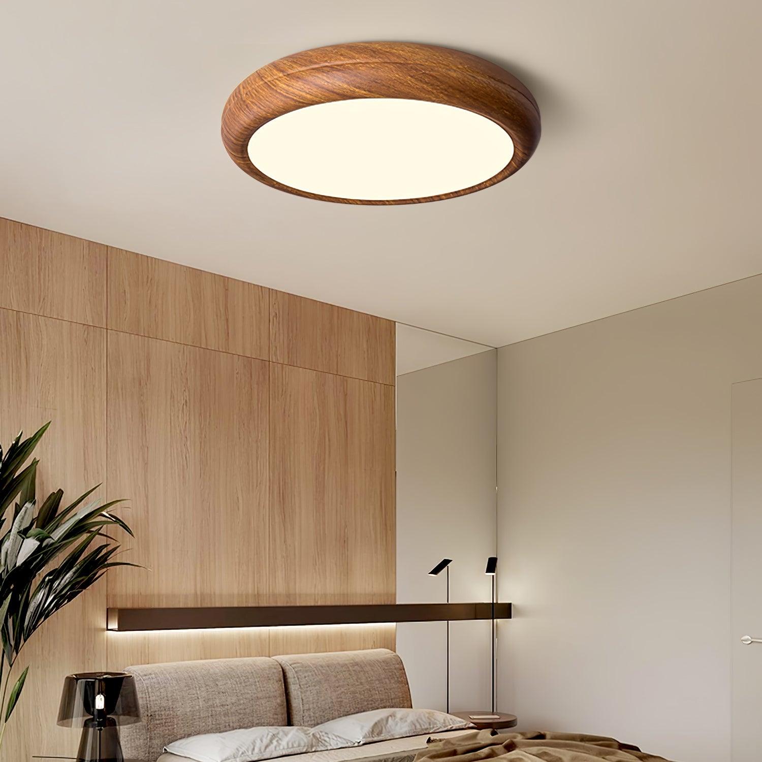 Grena Motif Bois  Plafonnier Led  Rond