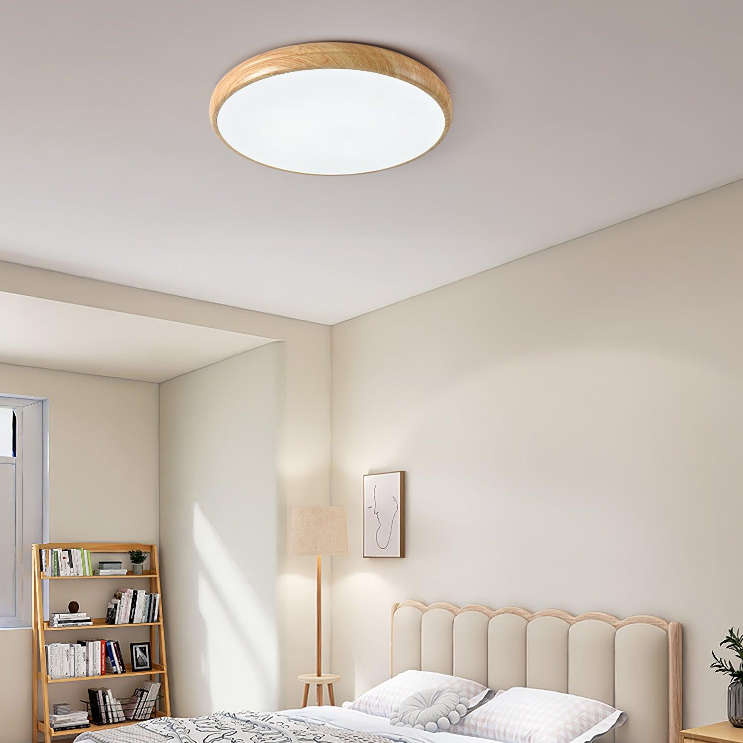 Grena Motif Bois  Plafonnier Led  Rond