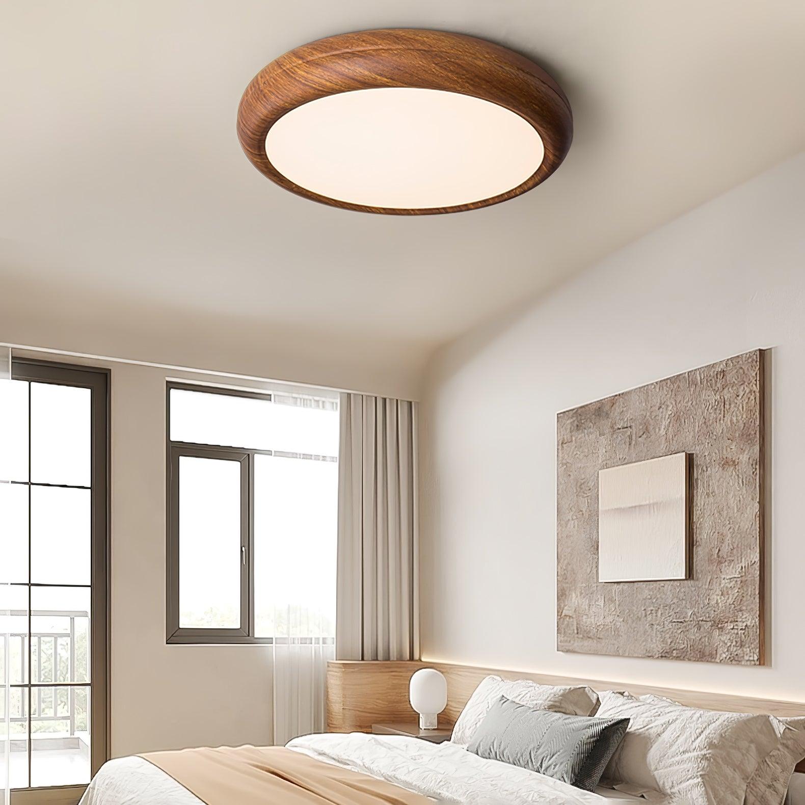 Grena Motif Bois  Plafonnier Led  Rond