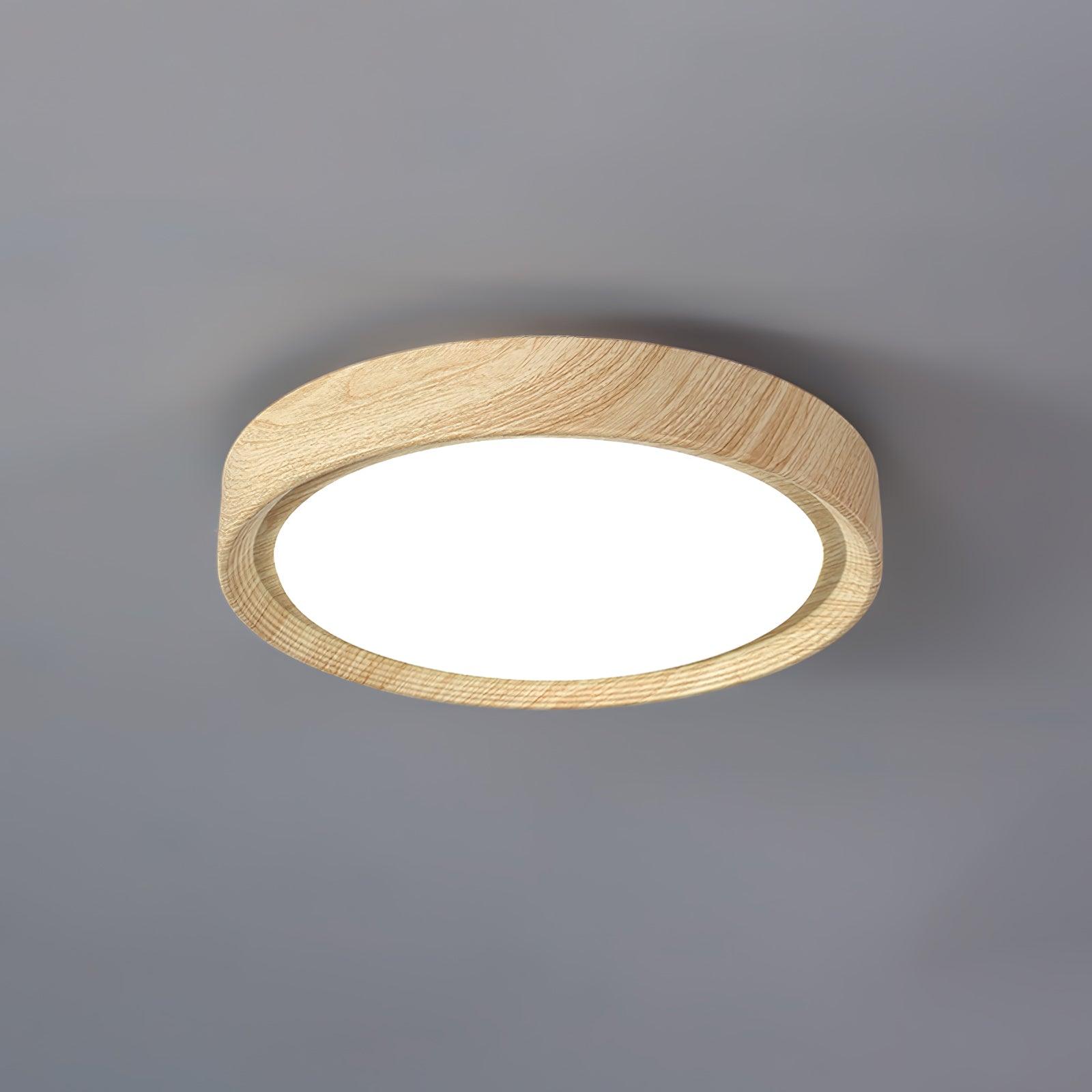 Grena Motif Bois  Plafonnier Led  Rond