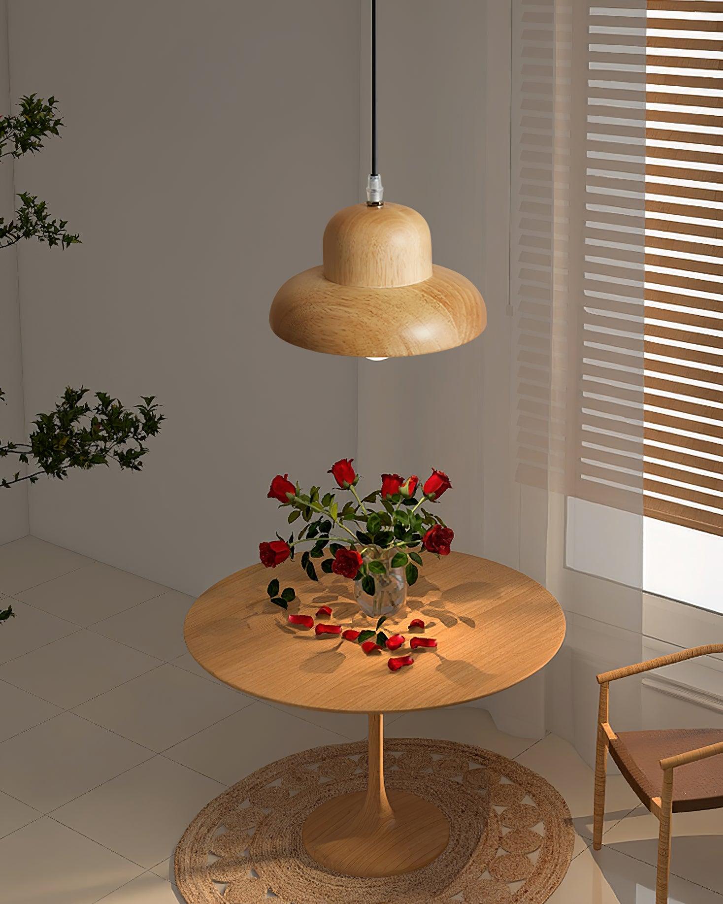 Wood Hat Pendant Lamp Curved Organic - Letslighting