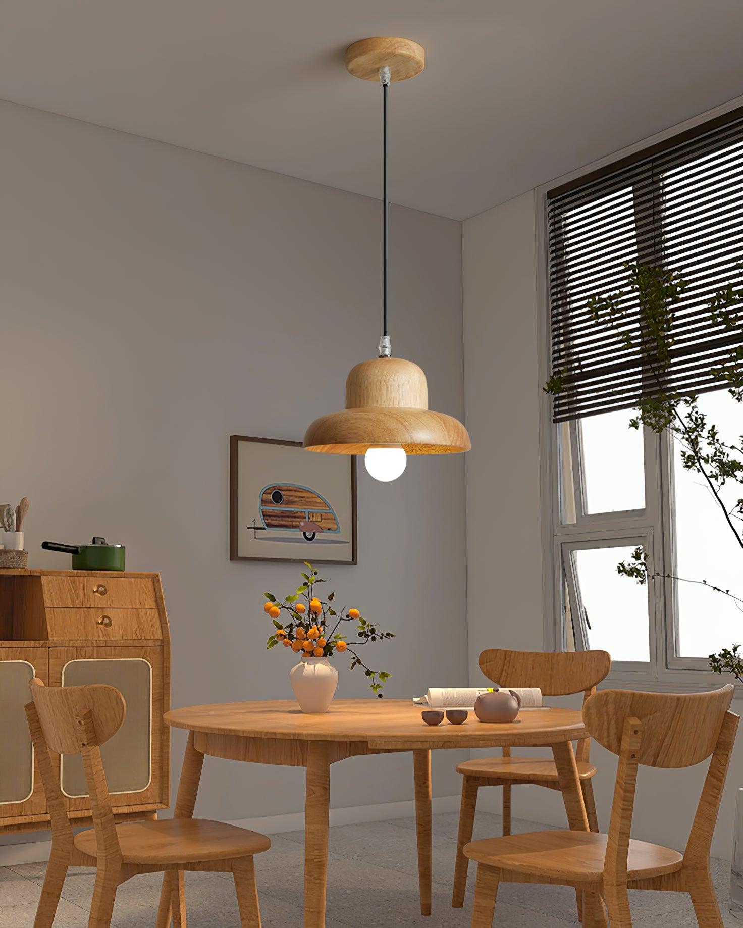 Wood Hat Pendant Lamp Curved Organic - Letslighting