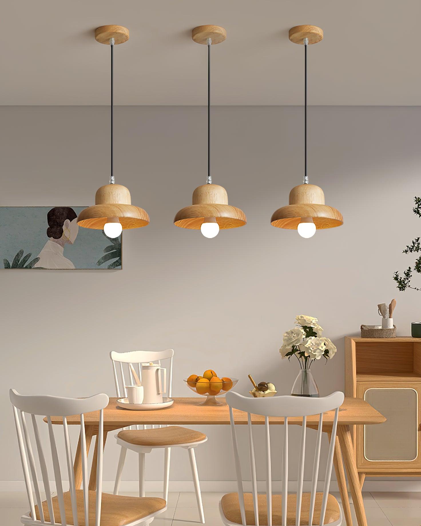Wood Hat Pendant Lamp Curved Organic - Letslighting