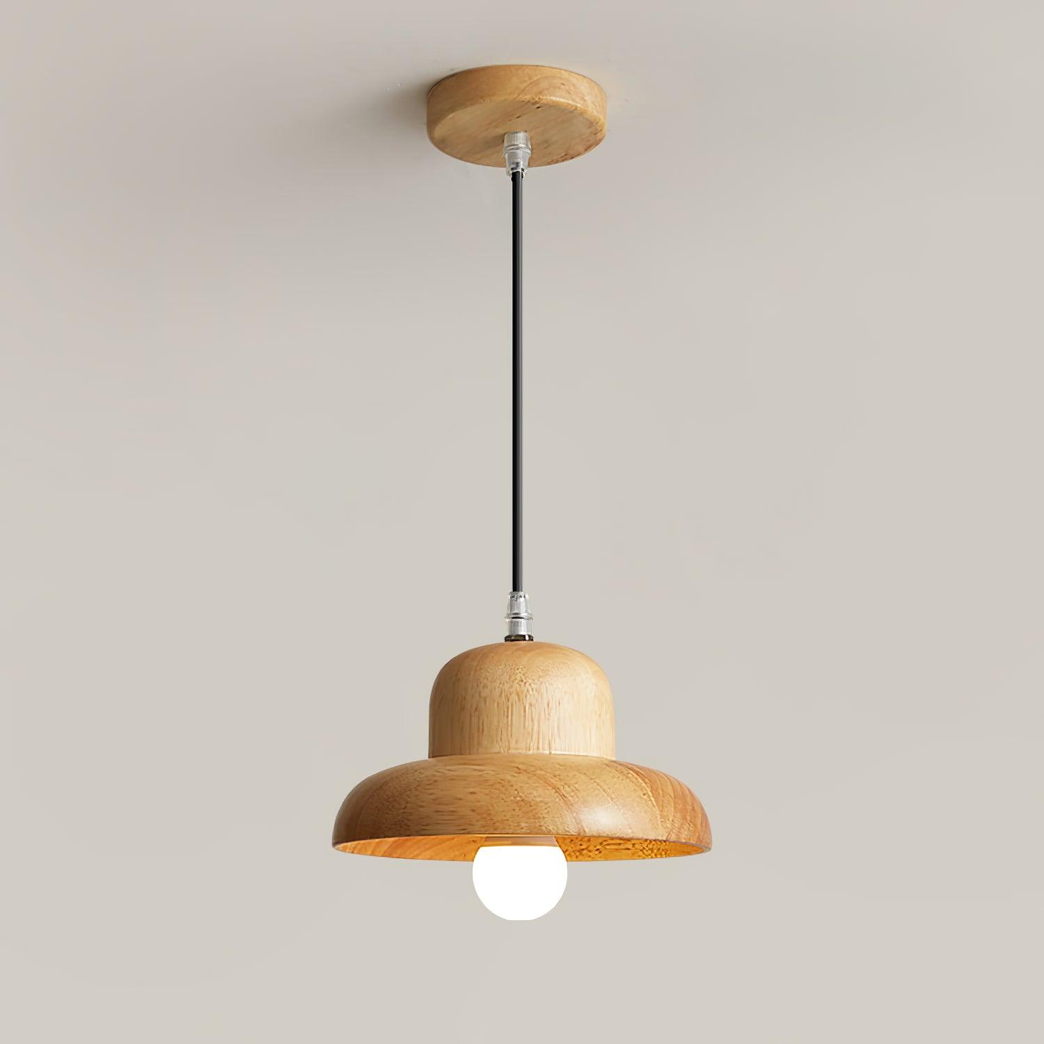 Wood Hat Pendant Lamp Curved Organic - Letslighting