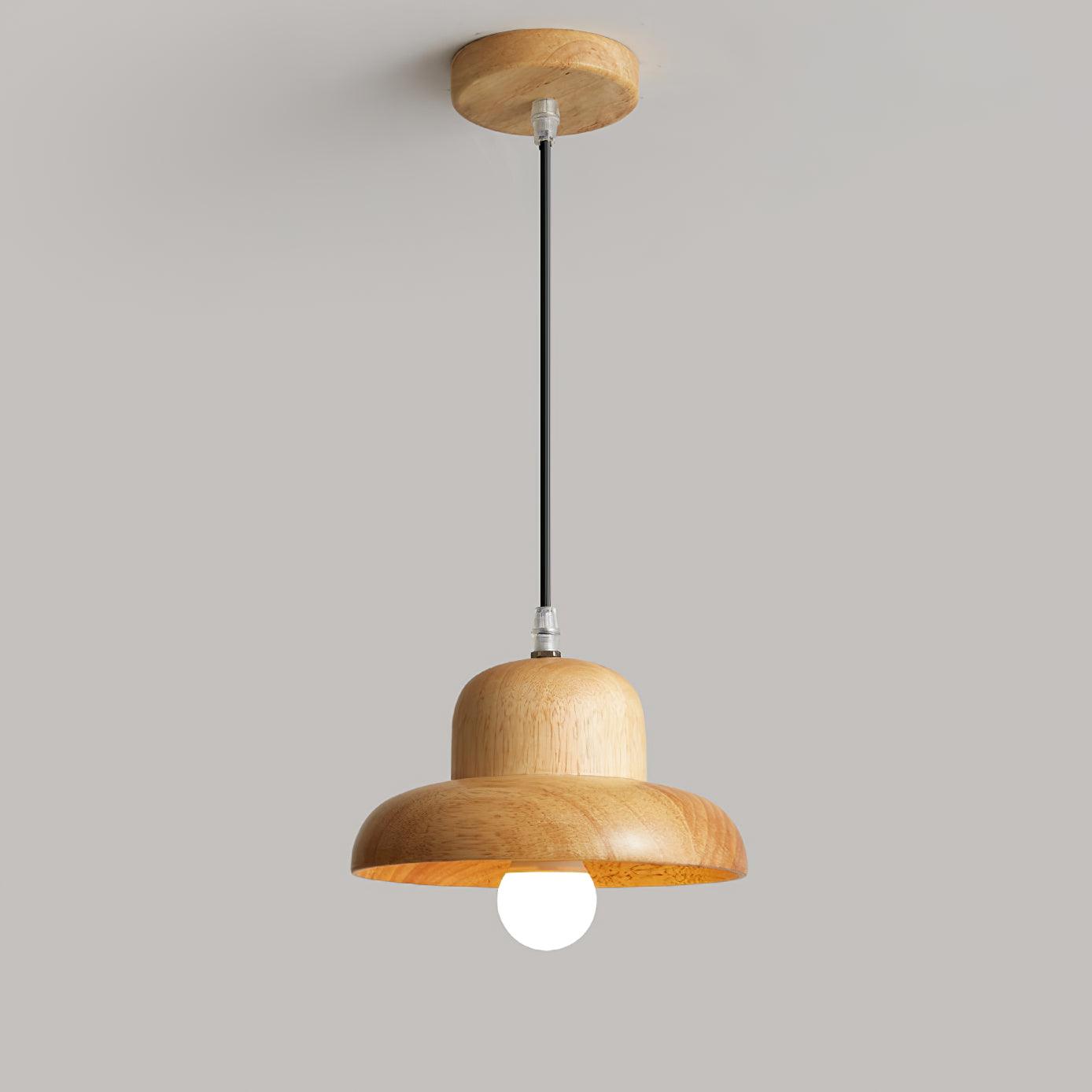 Wood Hat Pendant Lamp Curved Organic - Letslighting