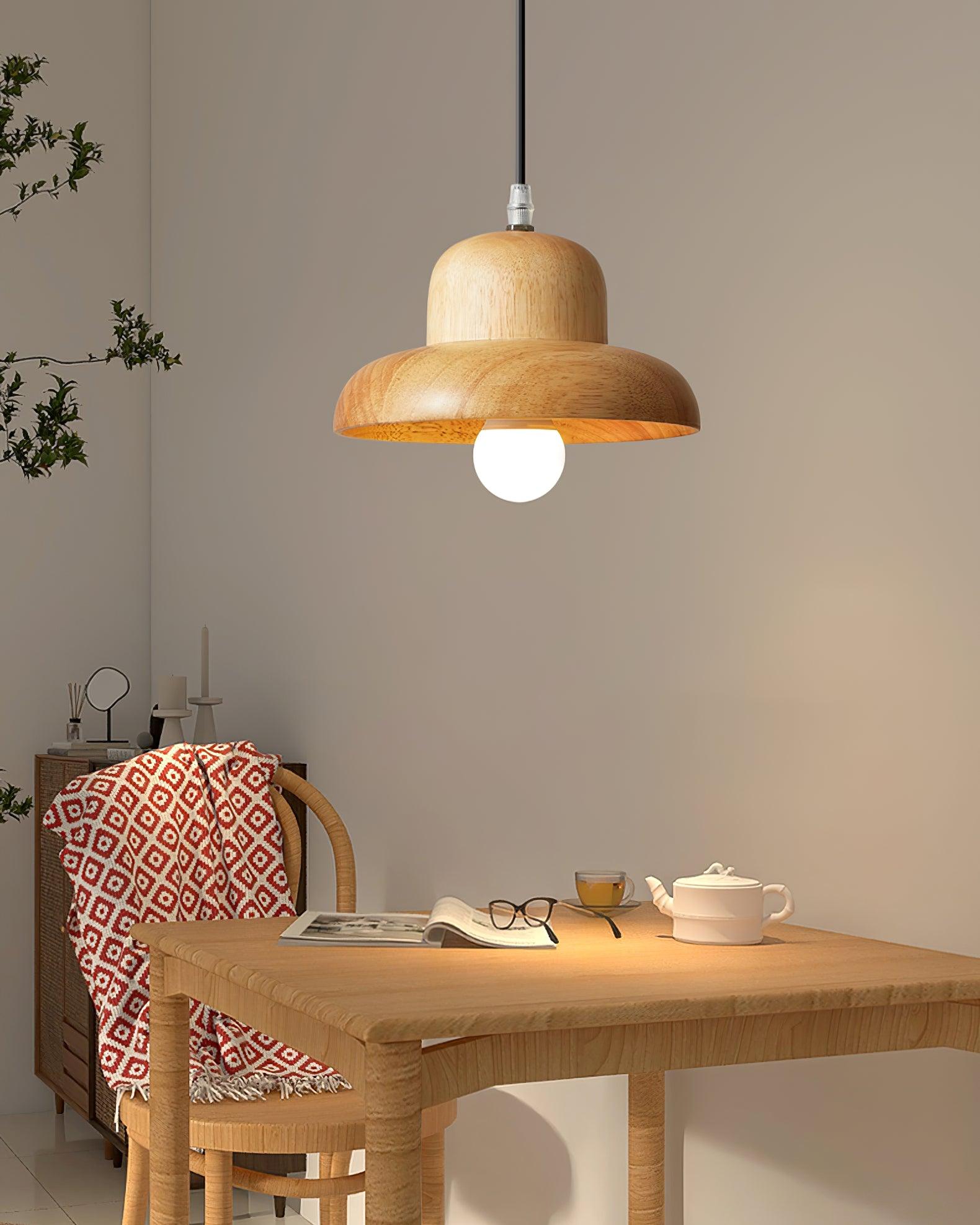 Wood Hat Pendant Lamp Curved Organic - Letslighting