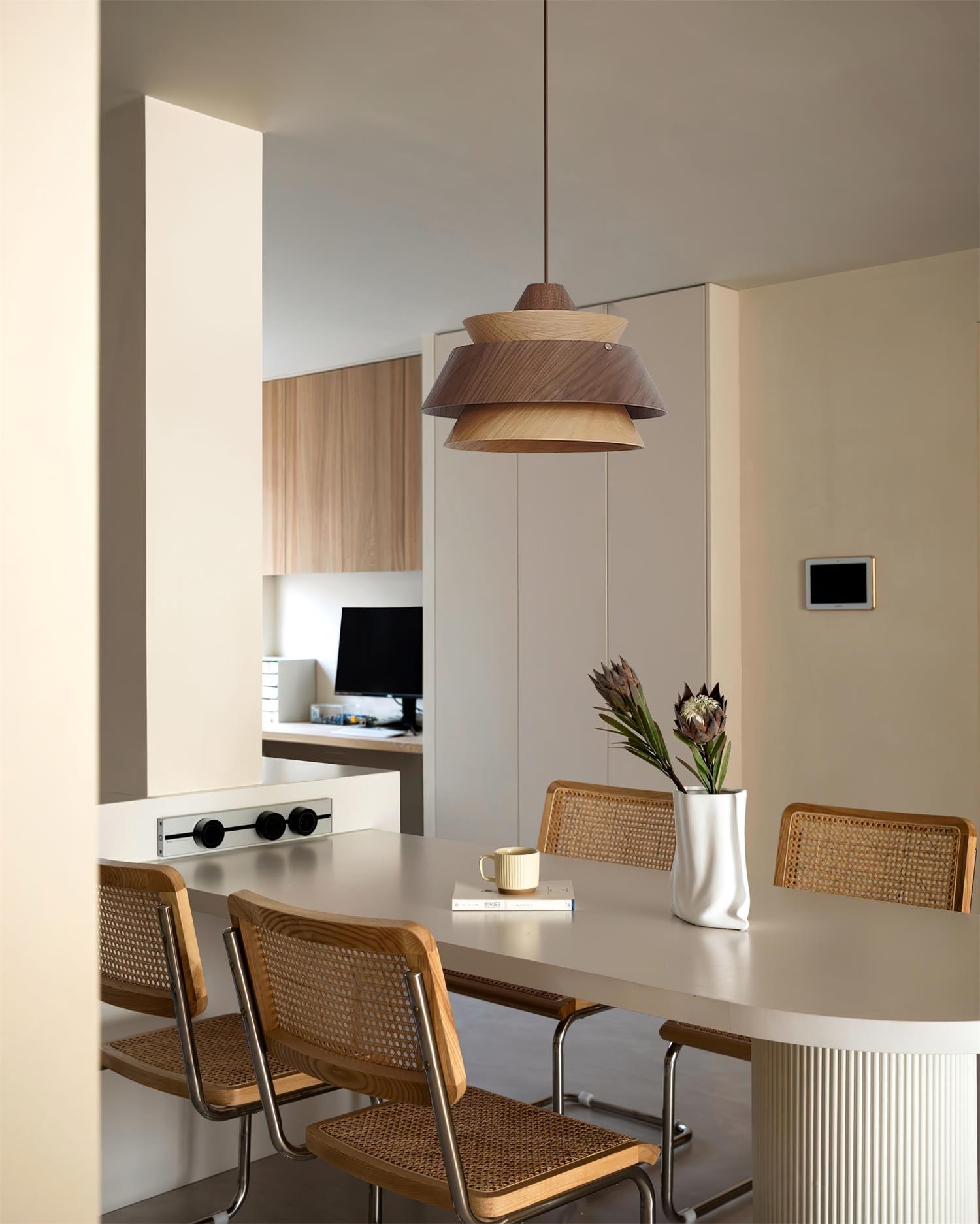 Wood Karwe Pendant Lamp Layered Wood Vintage - Letslighting