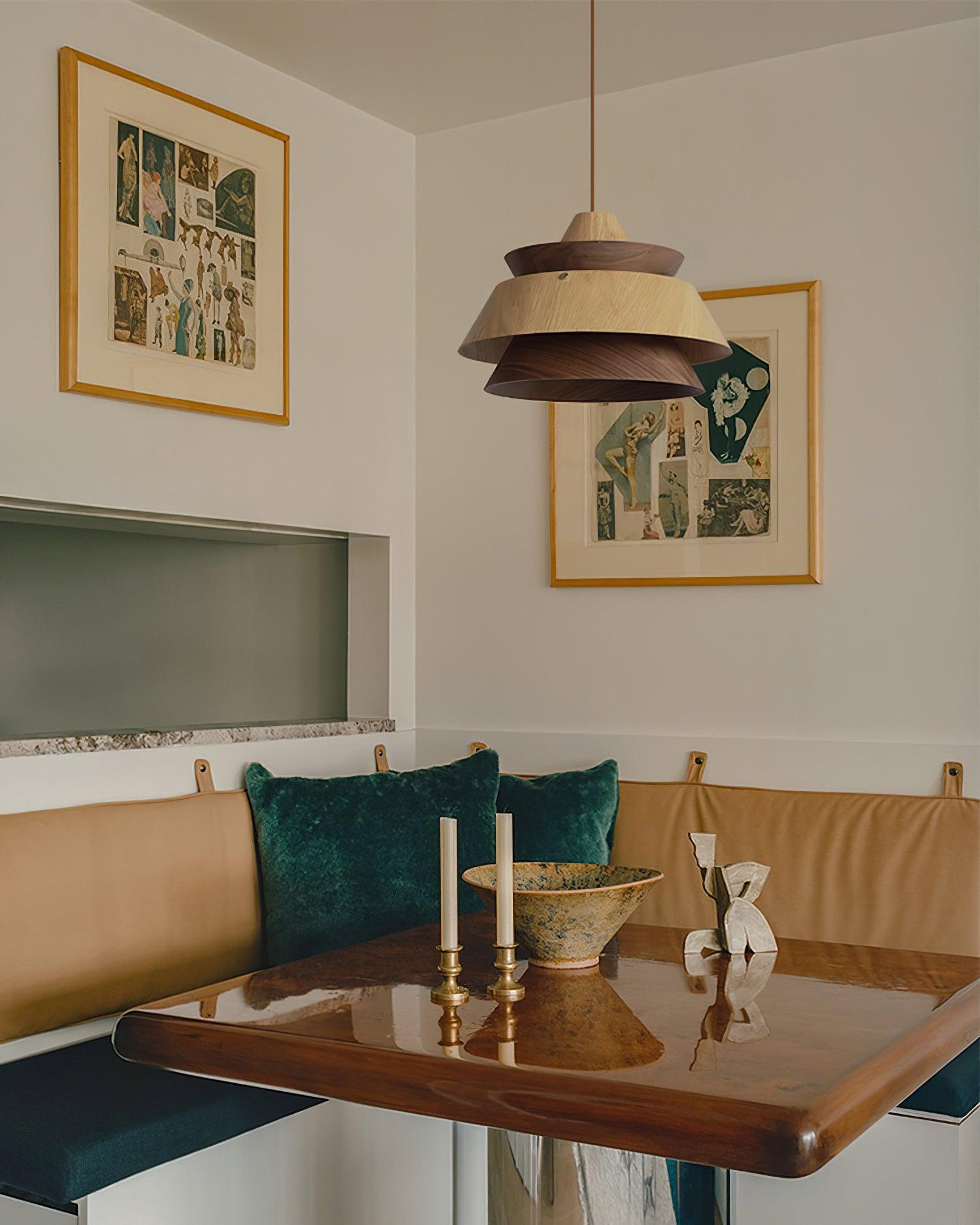 Wood Karwe Pendant Lamp Layered Wood Vintage - Letslighting