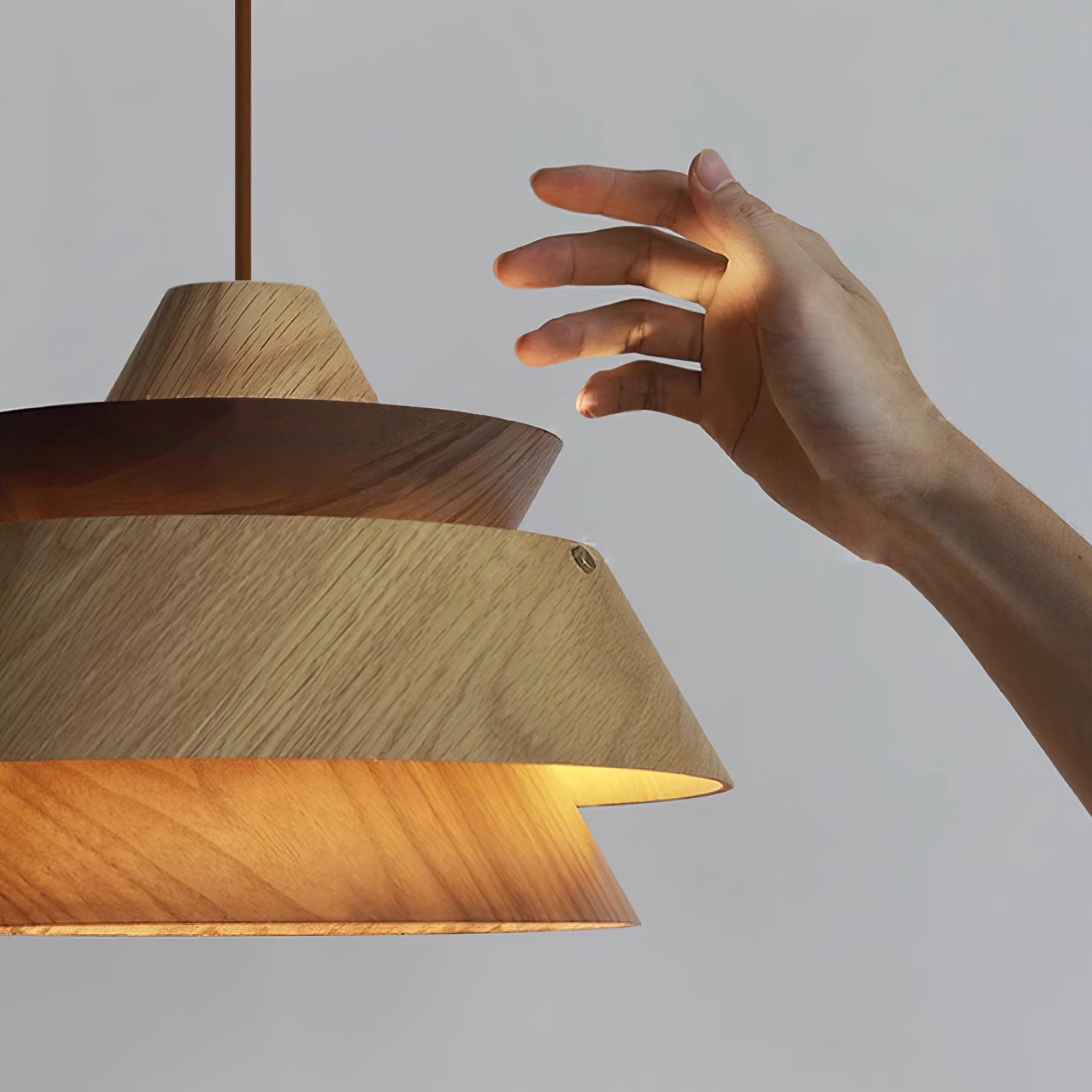 Wood Karwe Pendant Lamp Layered Wood Vintage - Letslighting