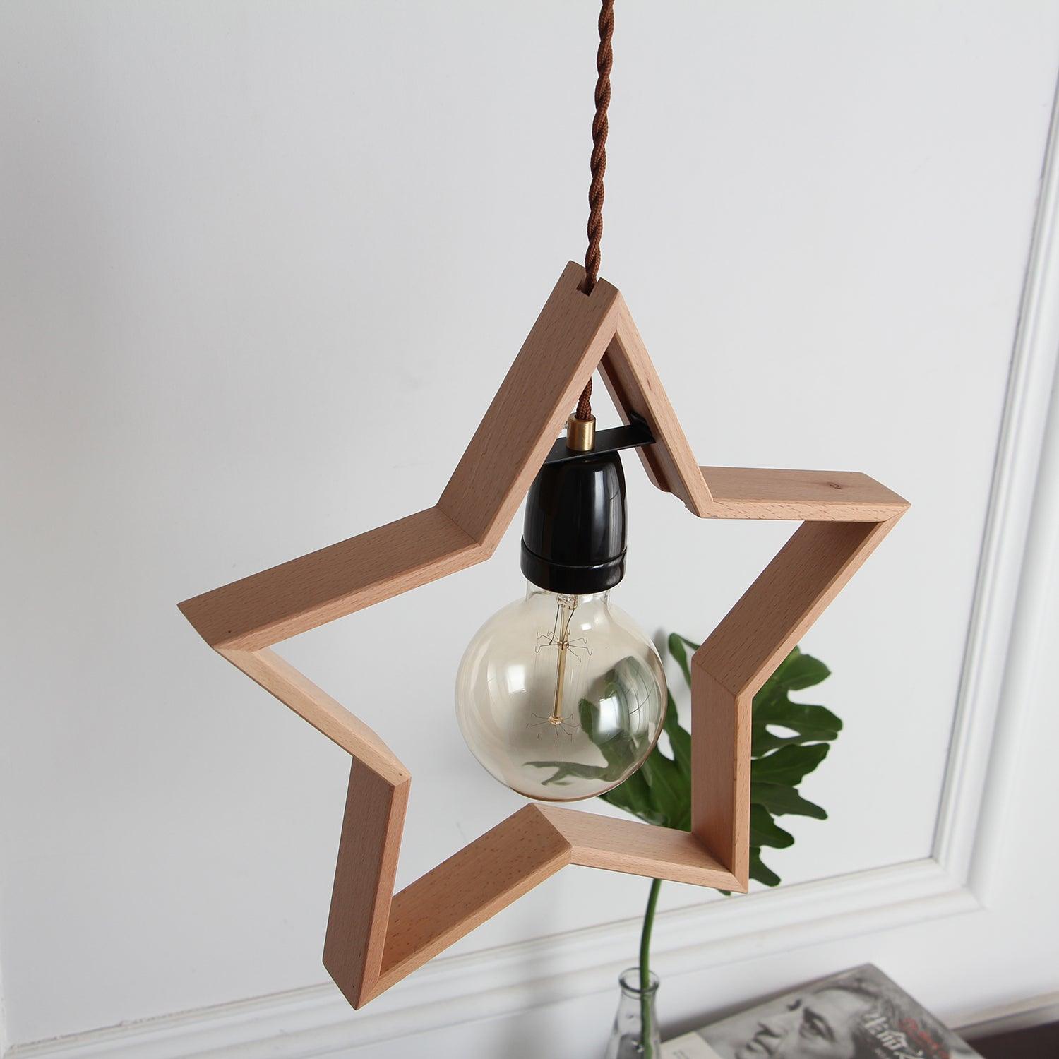 Wood Star Vintage Pendant Light - Letslighting