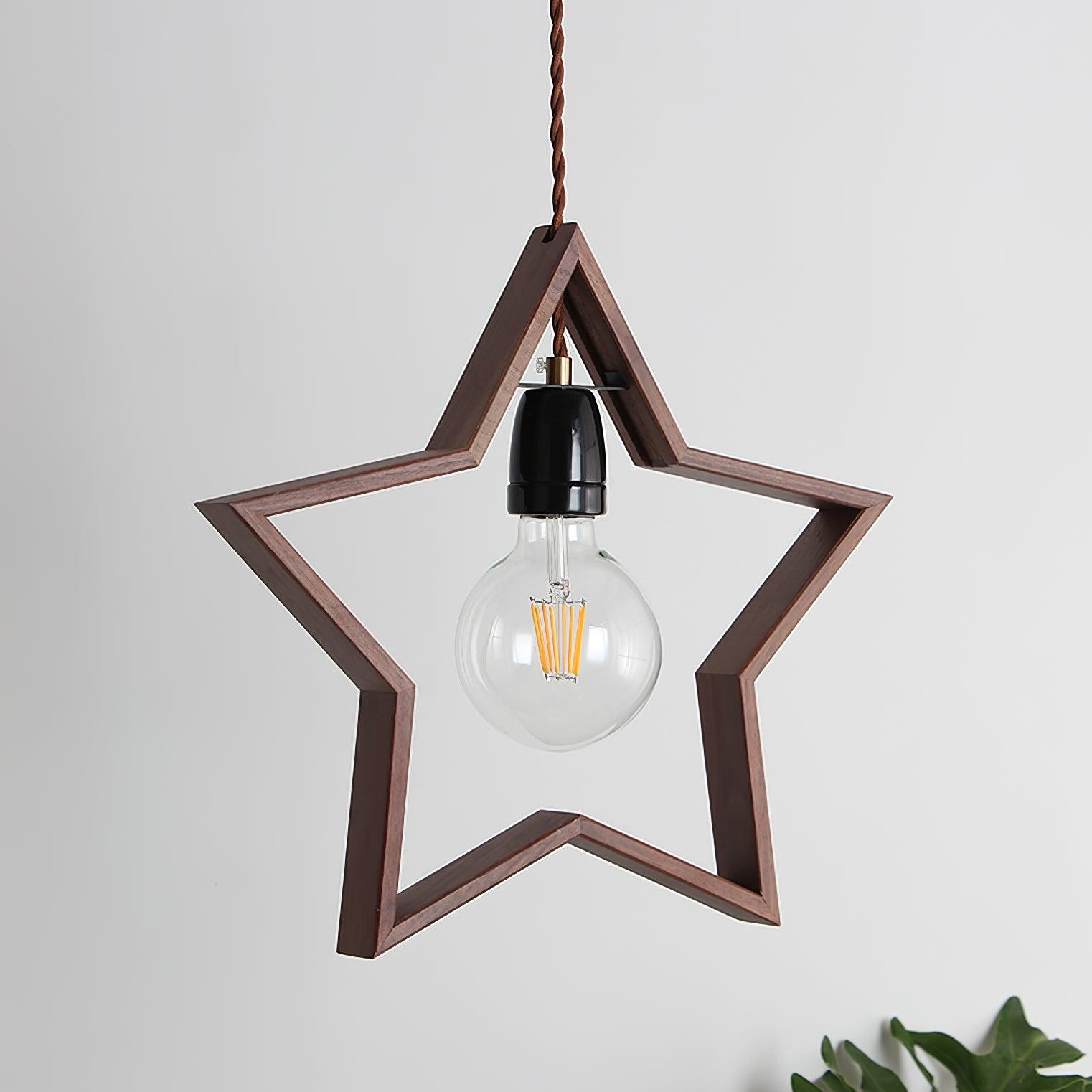 Wood Star Vintage Pendant Light - Letslighting