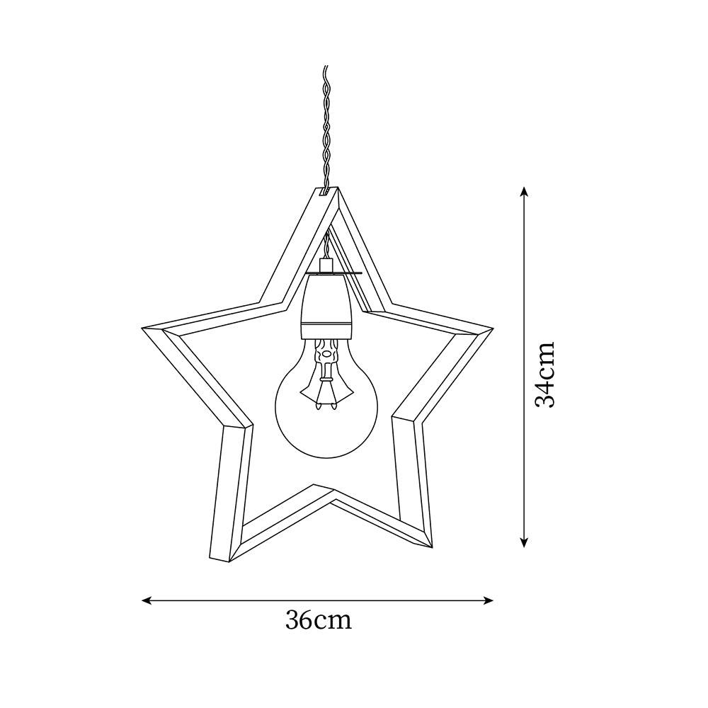 Wood Star Vintage Pendant Light - Letslighting