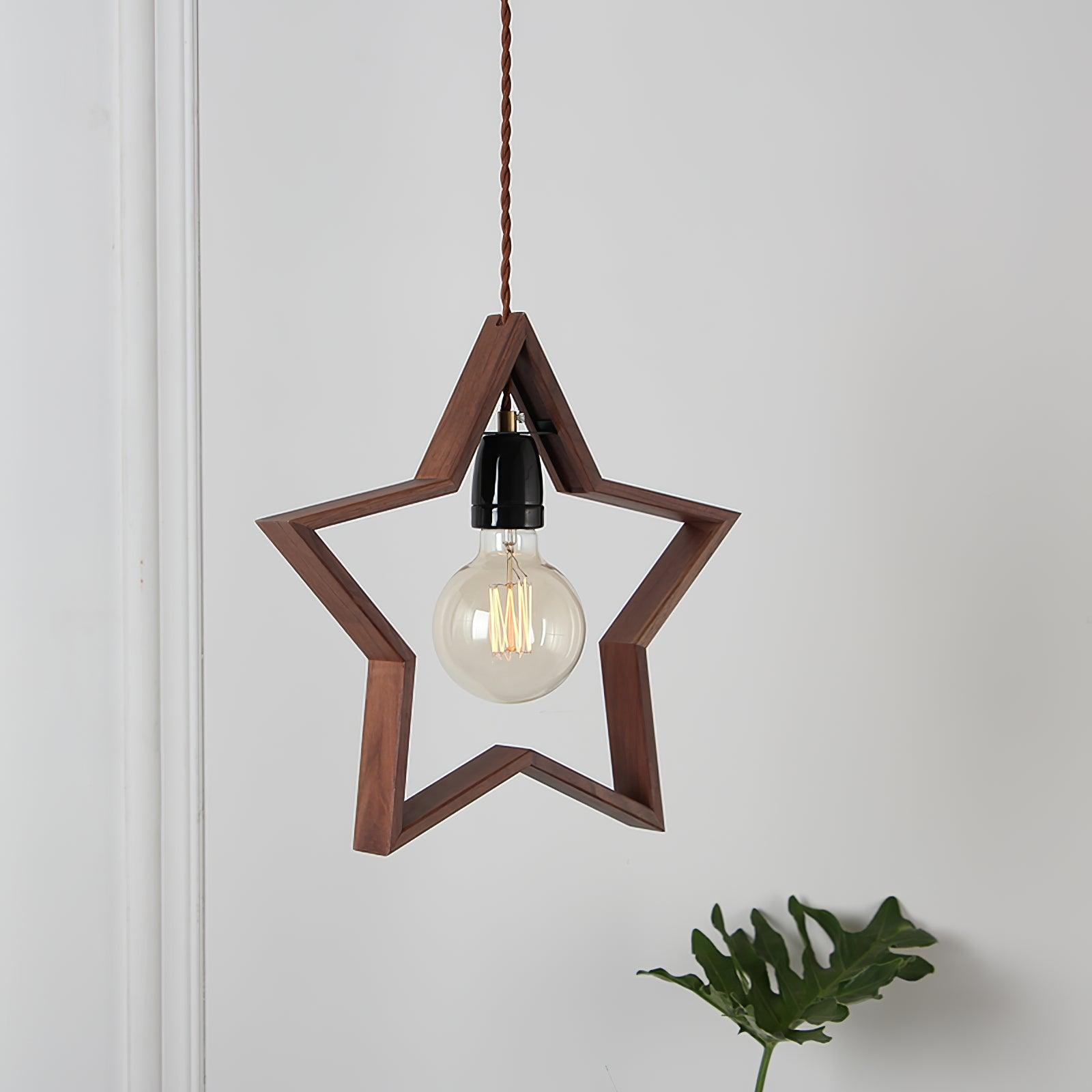 Wood Star Vintage Pendant Light - Letslighting