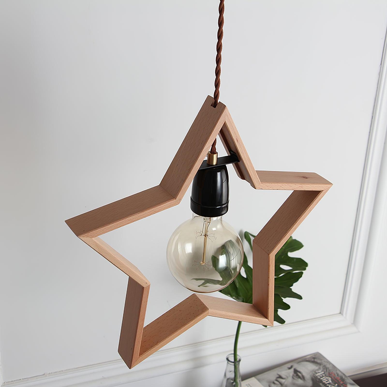 Wood Star Vintage Pendant Light - Letslighting