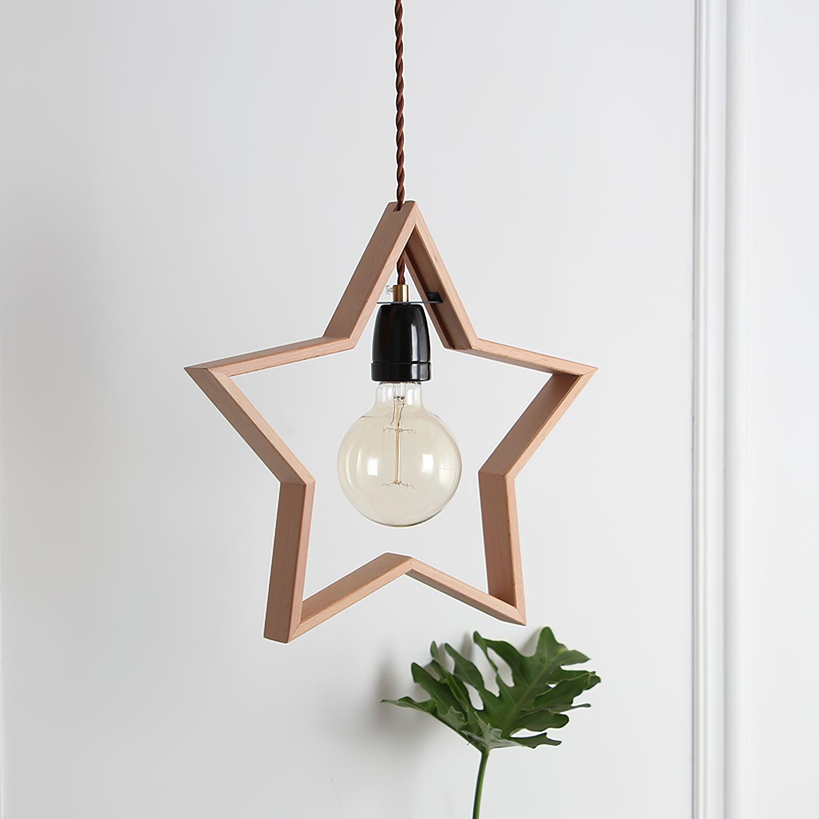 Wood Star Vintage Pendant Light - Letslighting