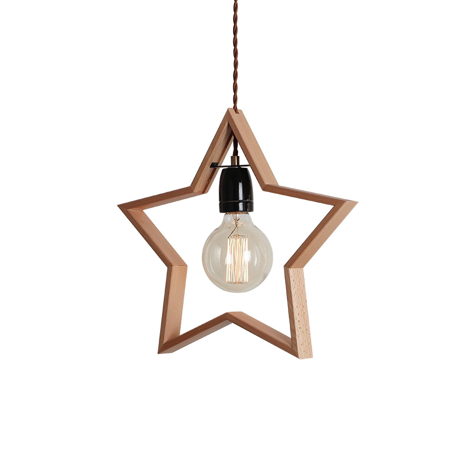 Wood Star Vintage Pendant Light - Letslighting