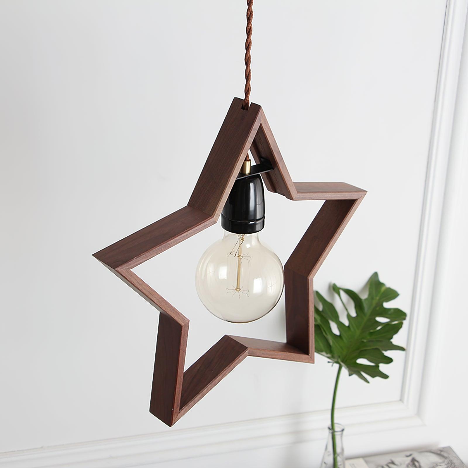 Wood Star Vintage Pendant Light - Letslighting