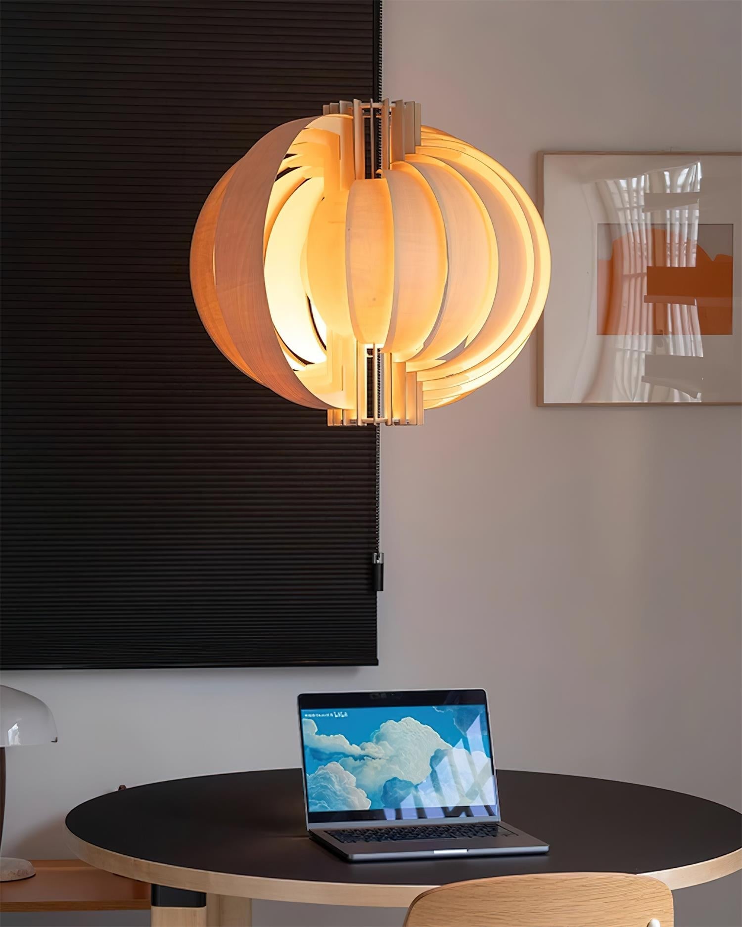 Wooden Lantern Pendant Lamp Layered Organic - Letslighting