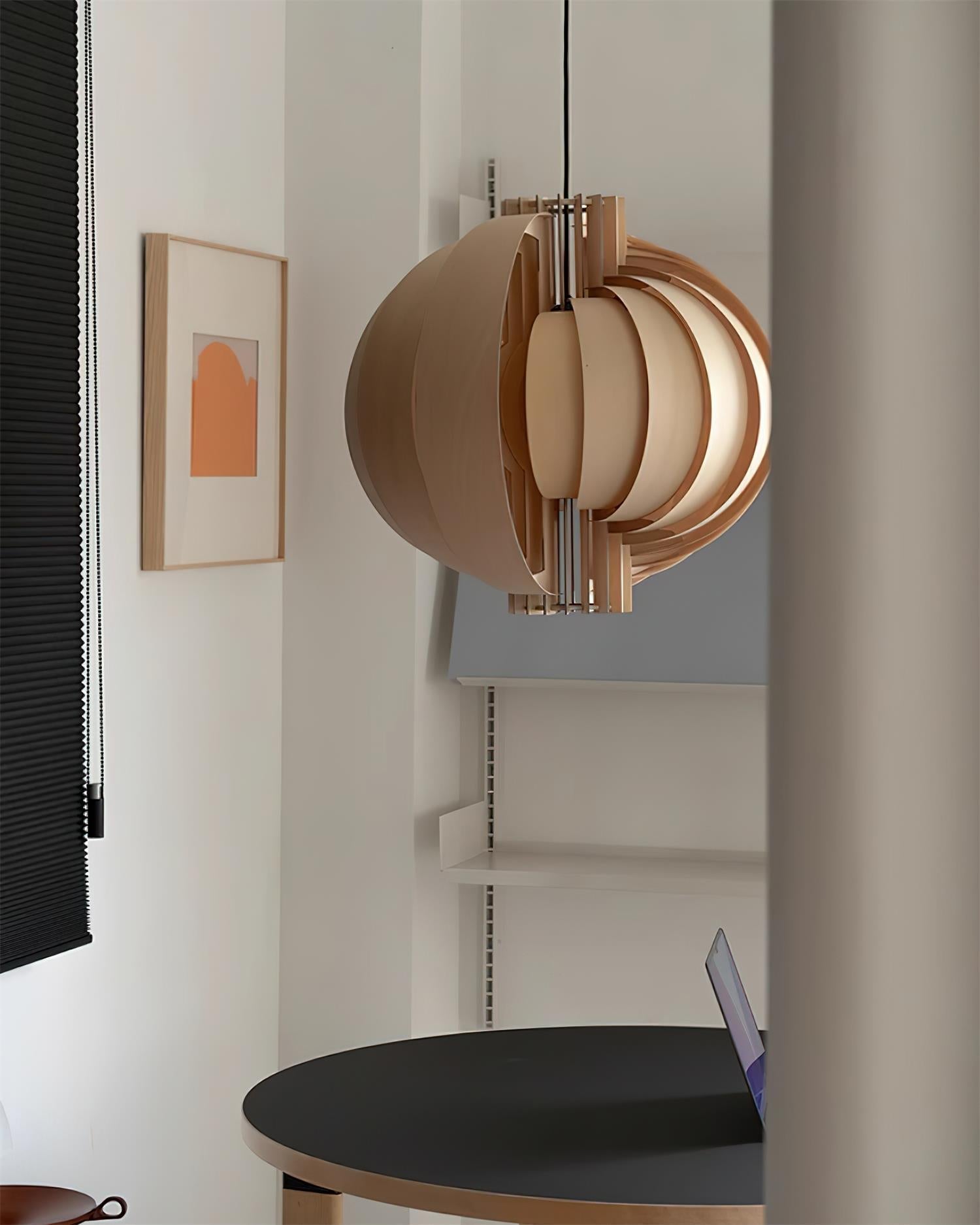 Wooden Lantern Pendant Lamp Layered Organic - Letslighting