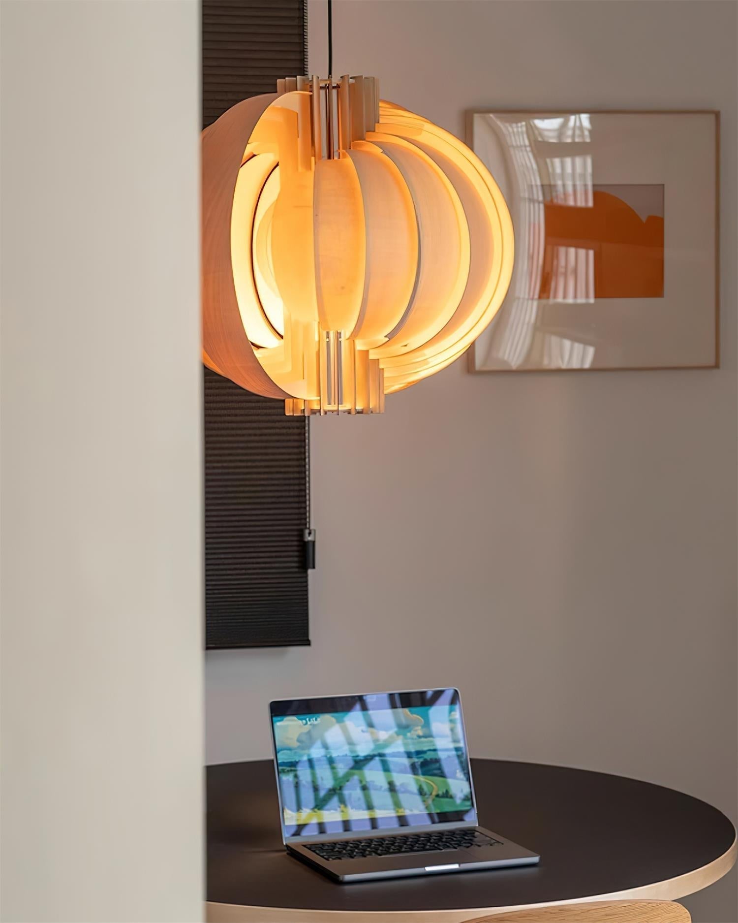 Wooden Lantern Pendant Lamp Layered Organic - Letslighting