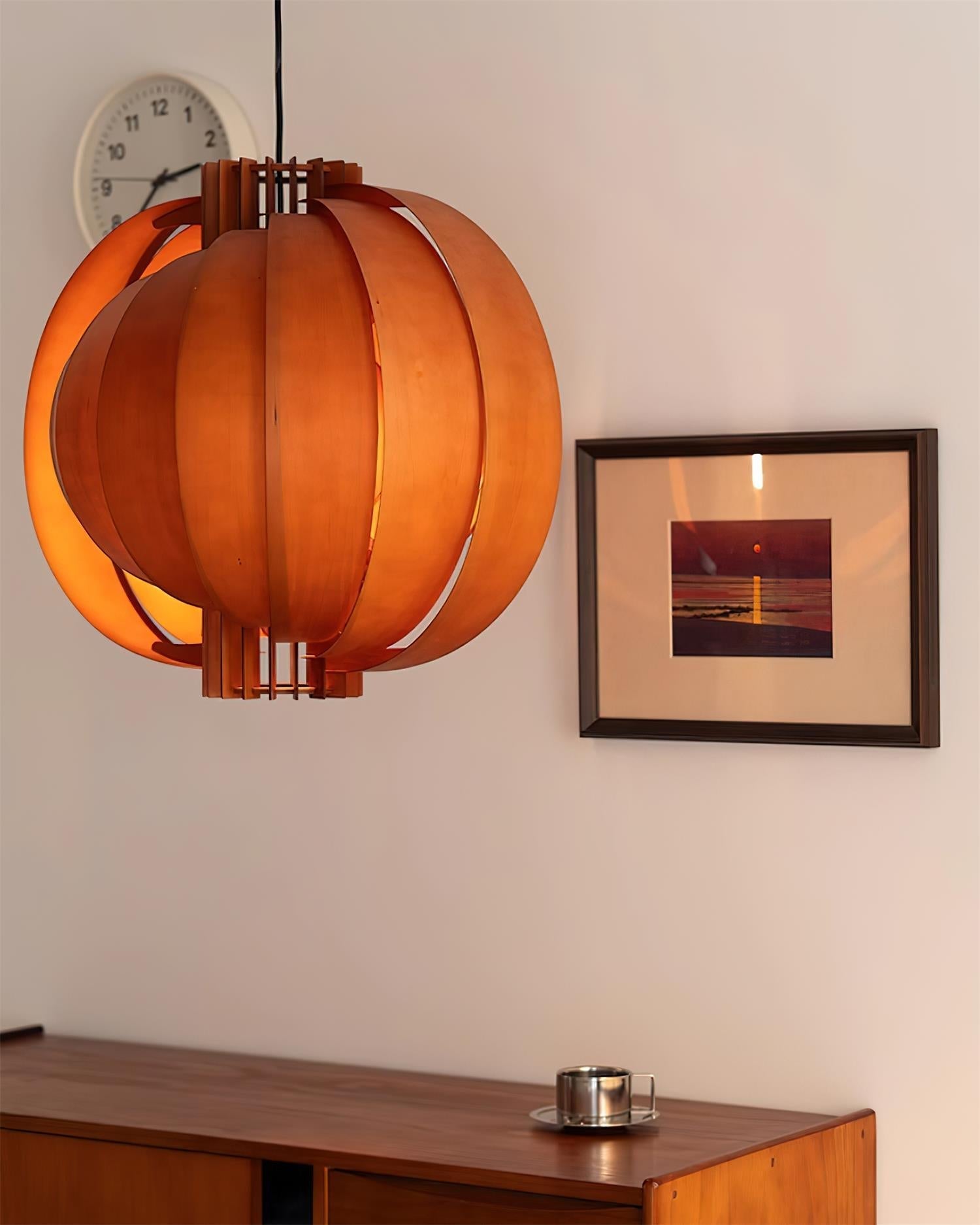 Wooden Lantern Pendant Lamp Layered Organic - Letslighting