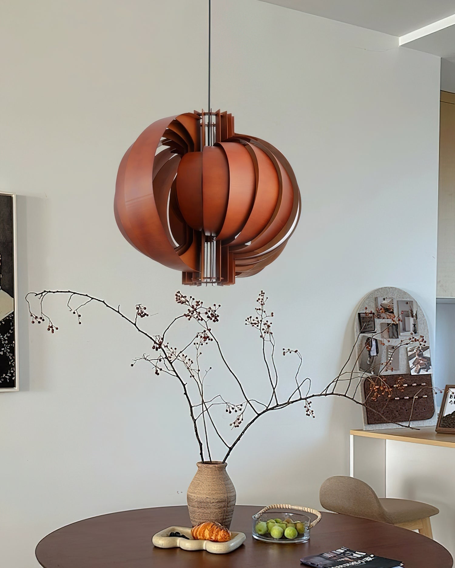 Wooden Lantern Pendant Lamp Layered Organic - Letslighting