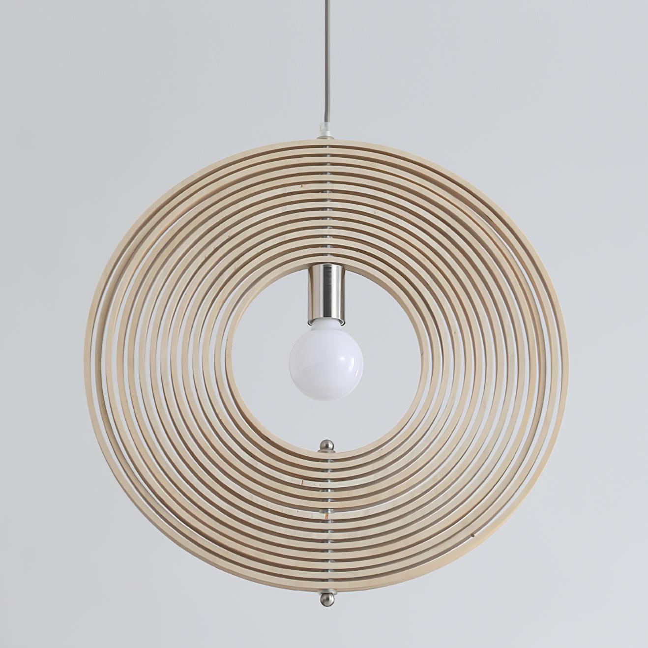 Pendant Lamp Wood Rings Sphere Organic Minimalist Ambient - Letslighting