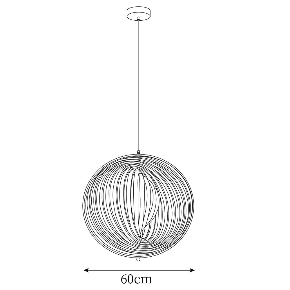 Pendant Lamp Wood Rings Sphere Organic Minimalist Ambient - Letslighting