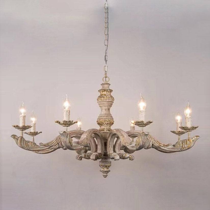 Vovynan Luxury Roman Column Wooden Chandelier - Lamp Copper