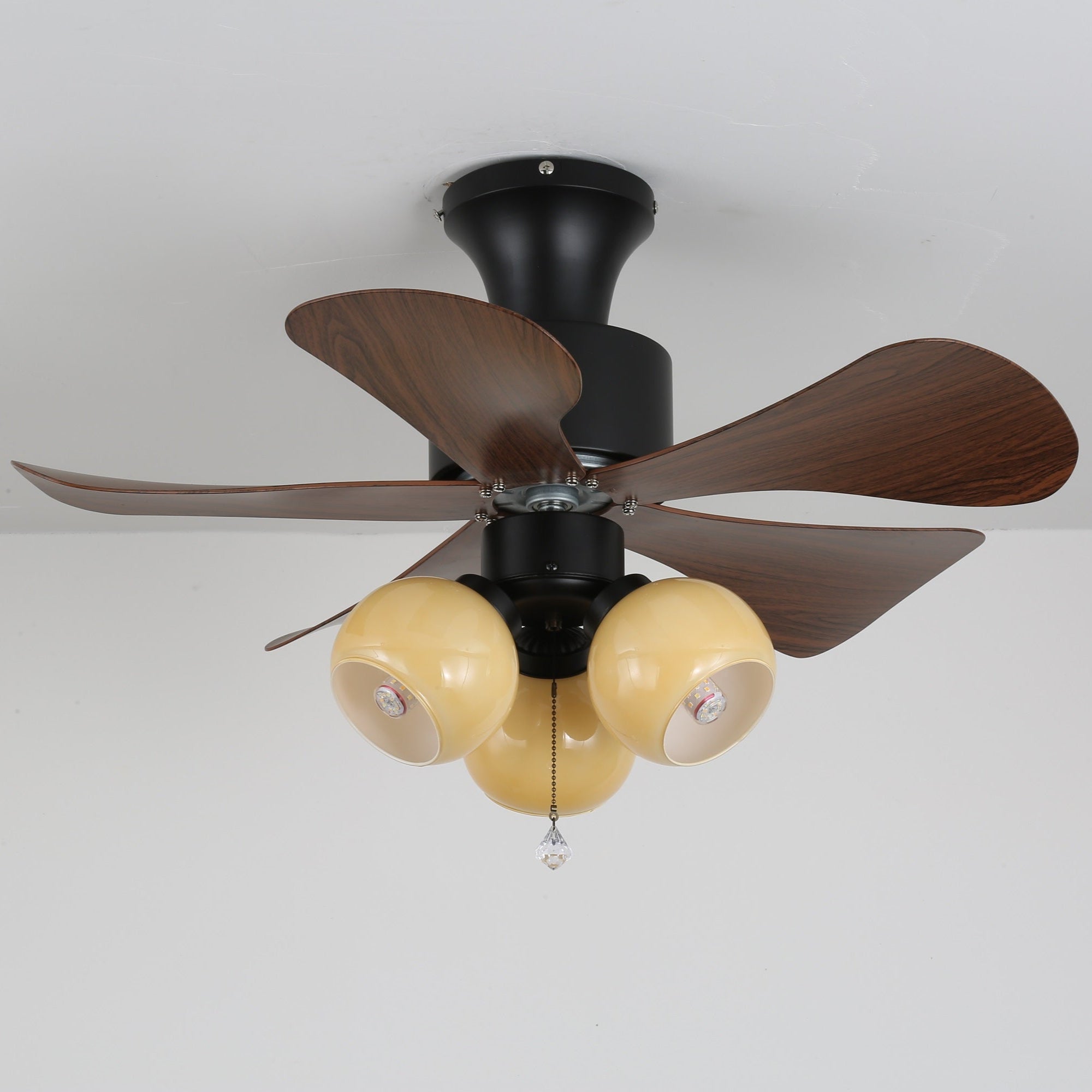 Plafonnier Ventilateur Lunara en Bois Vintage avec télécommande