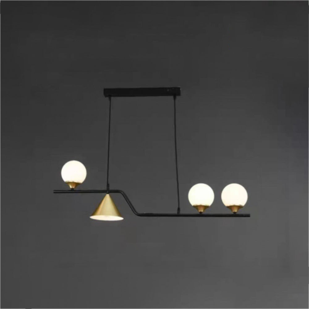 Ray Moderne LED Suspension Noir/Or Verre Salon/Chambre à Coucher - Neutralighting