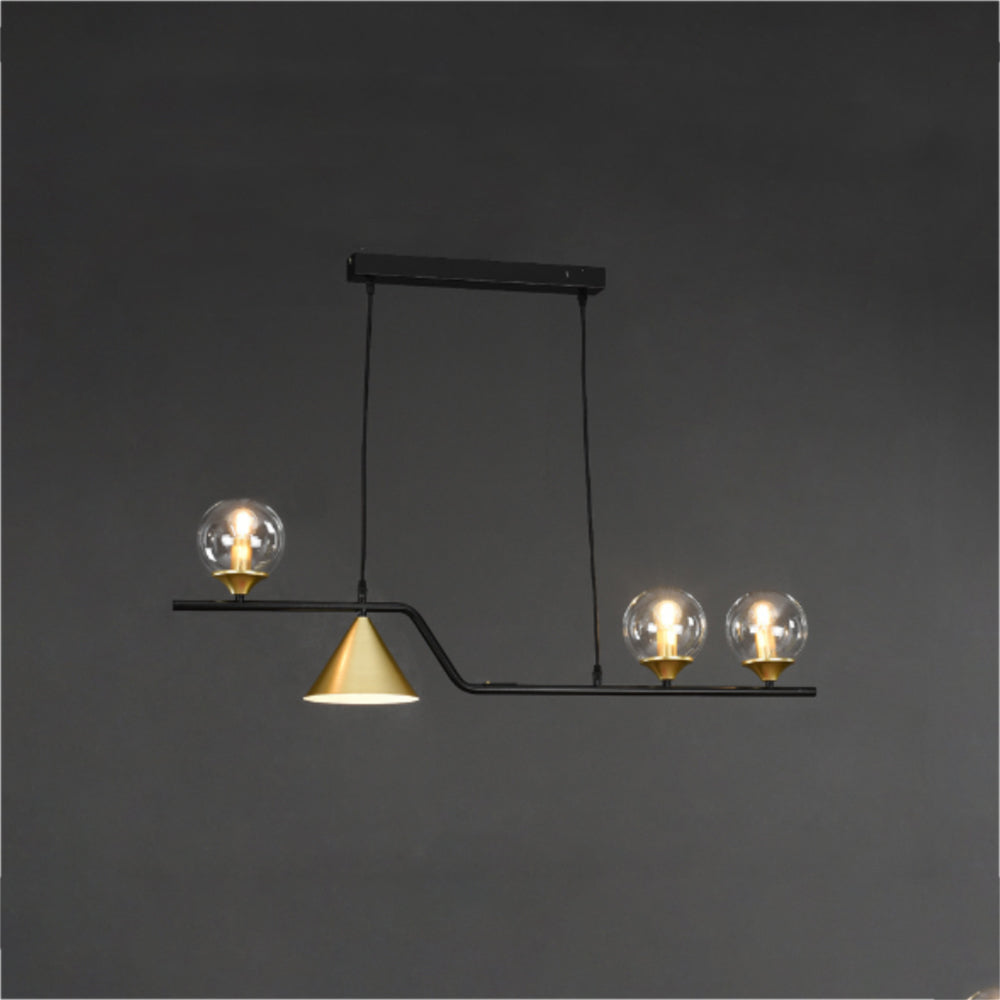 Ray Moderne LED Suspension Noir/Or Verre Salon/Chambre à Coucher - Neutralighting